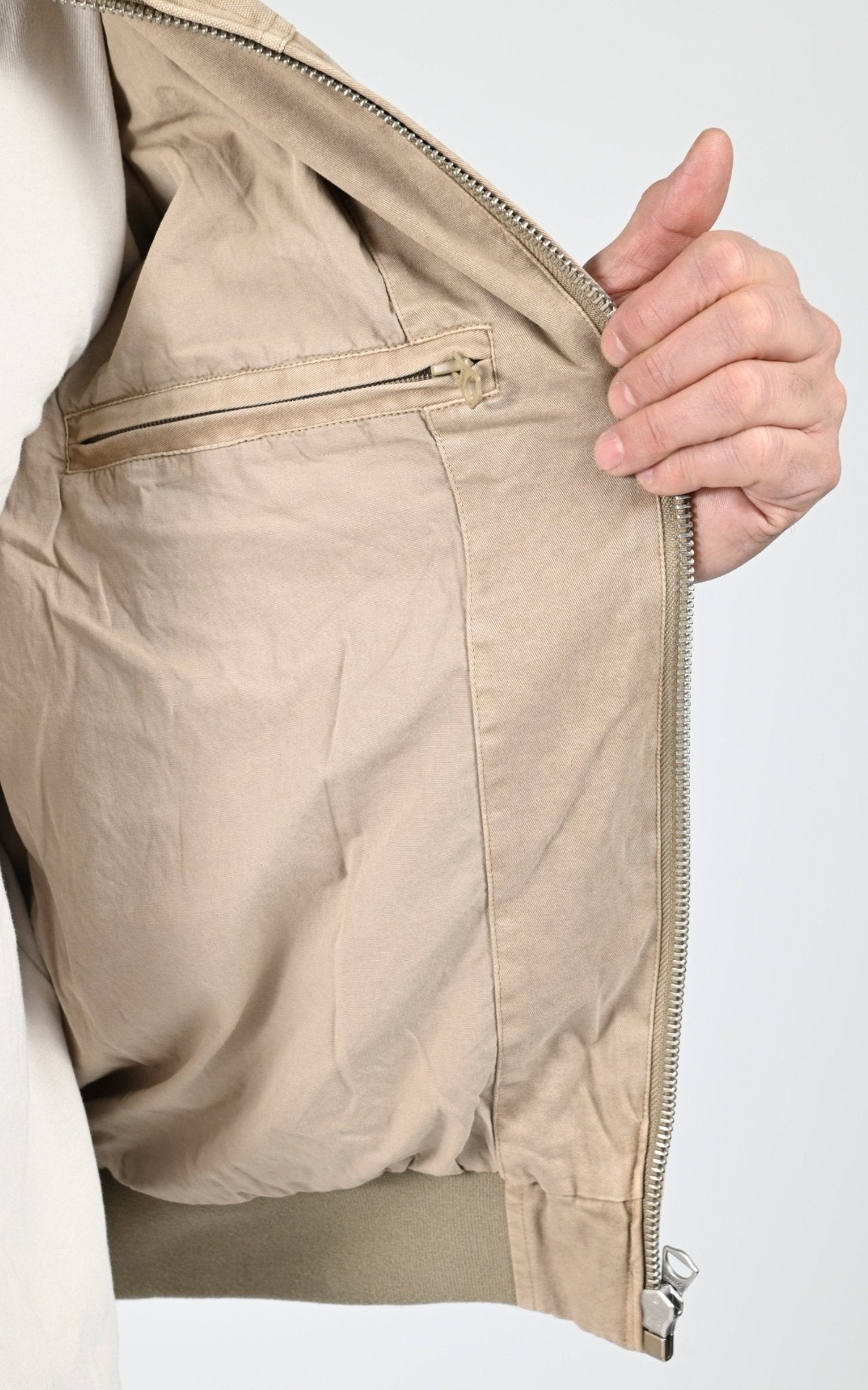 Blouson Textile Homme Jaj -Schott-, modèle Chalk de couleur taupe