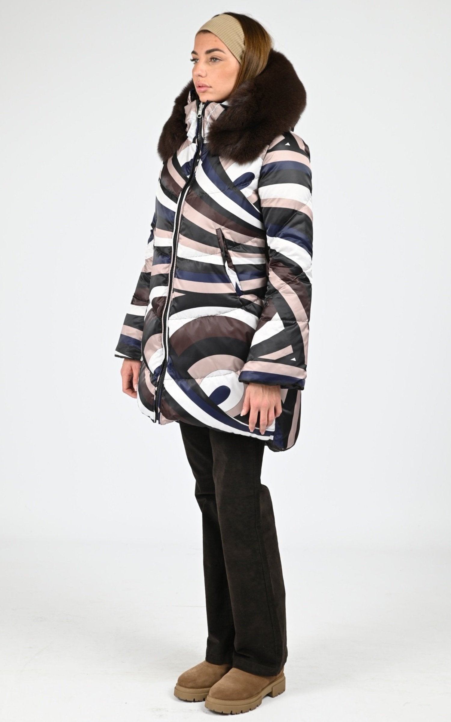 Doudoune Textile Femme Flo-Clo, modèle Clizia de couleur moro