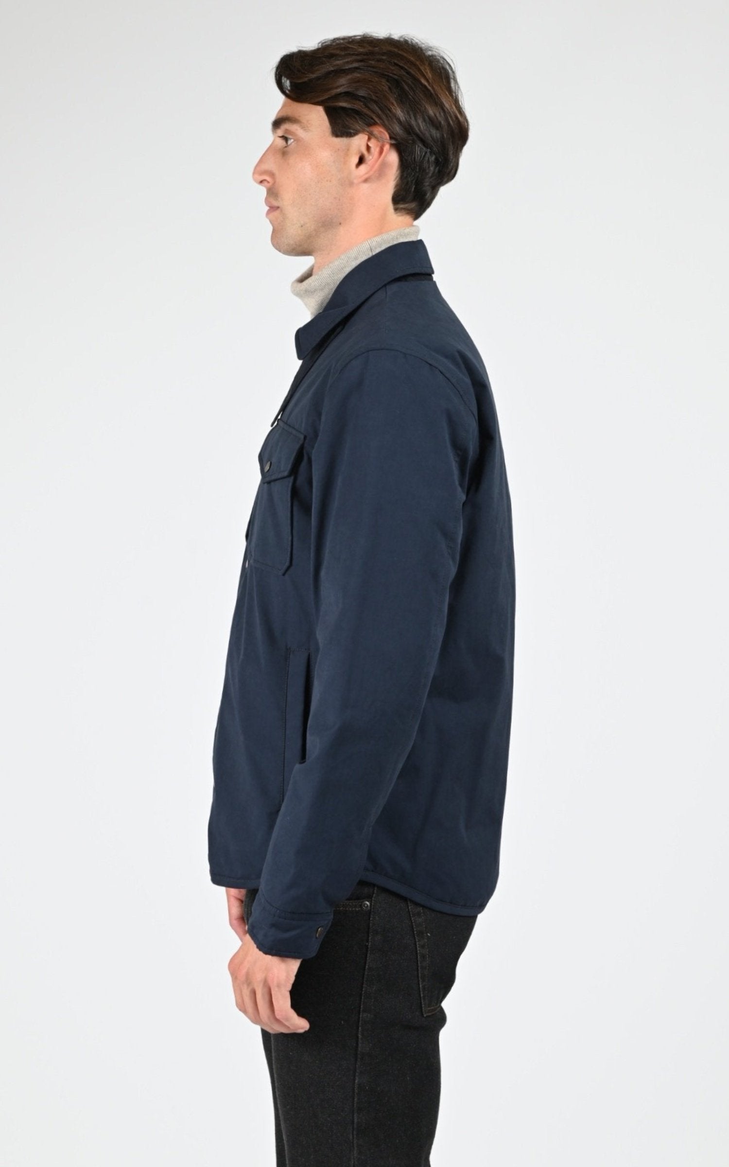 Veste Textile Homme Woolrich, modèle Cloth alaskan os2001 de couleur melton blue