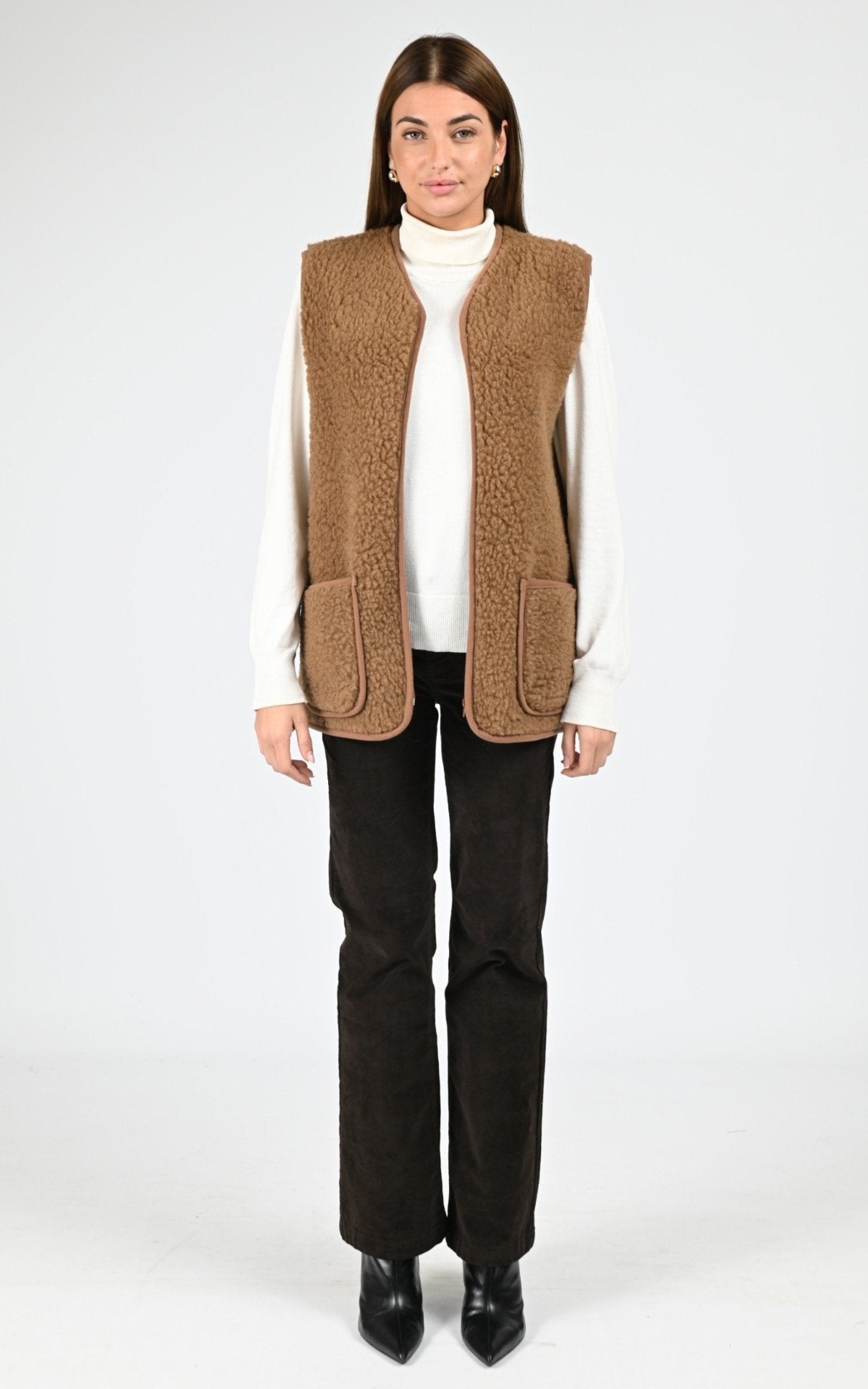 Gilet Textile Homme La Canadienne, modèle Cool de couleur marron