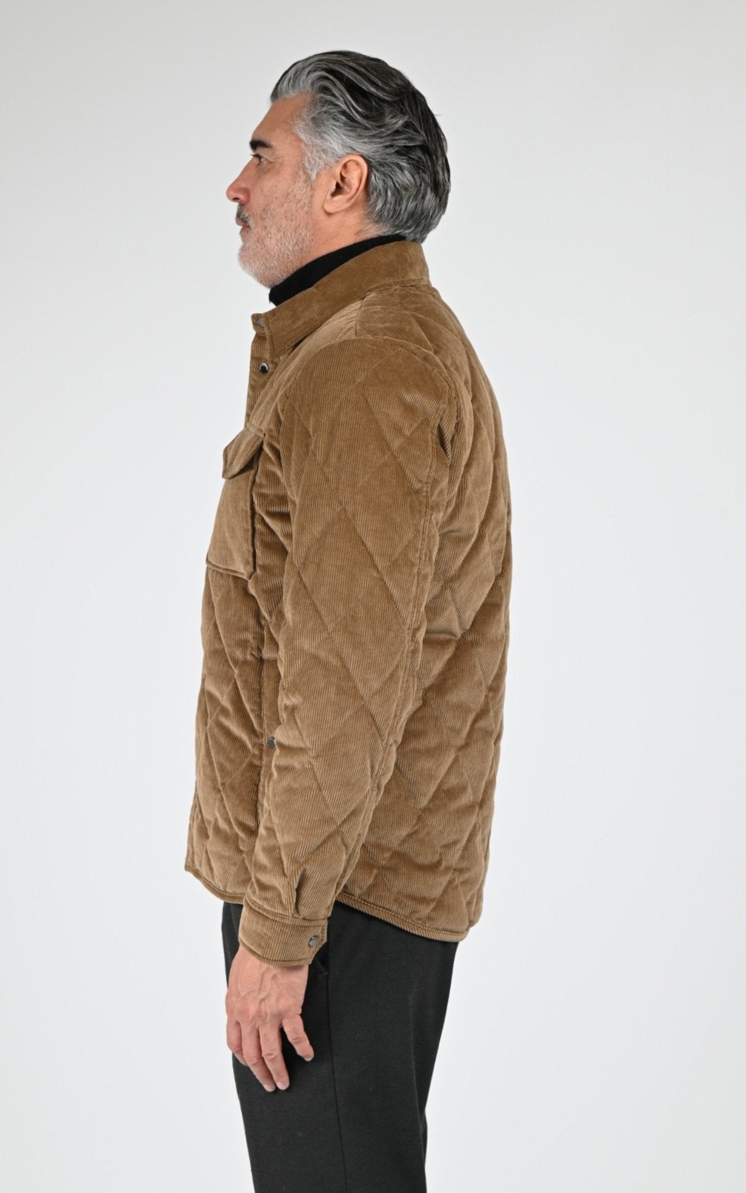 Veste Textile Homme Woolrich, modèle Corduroy alaskan 0s2014 de couleur coffee