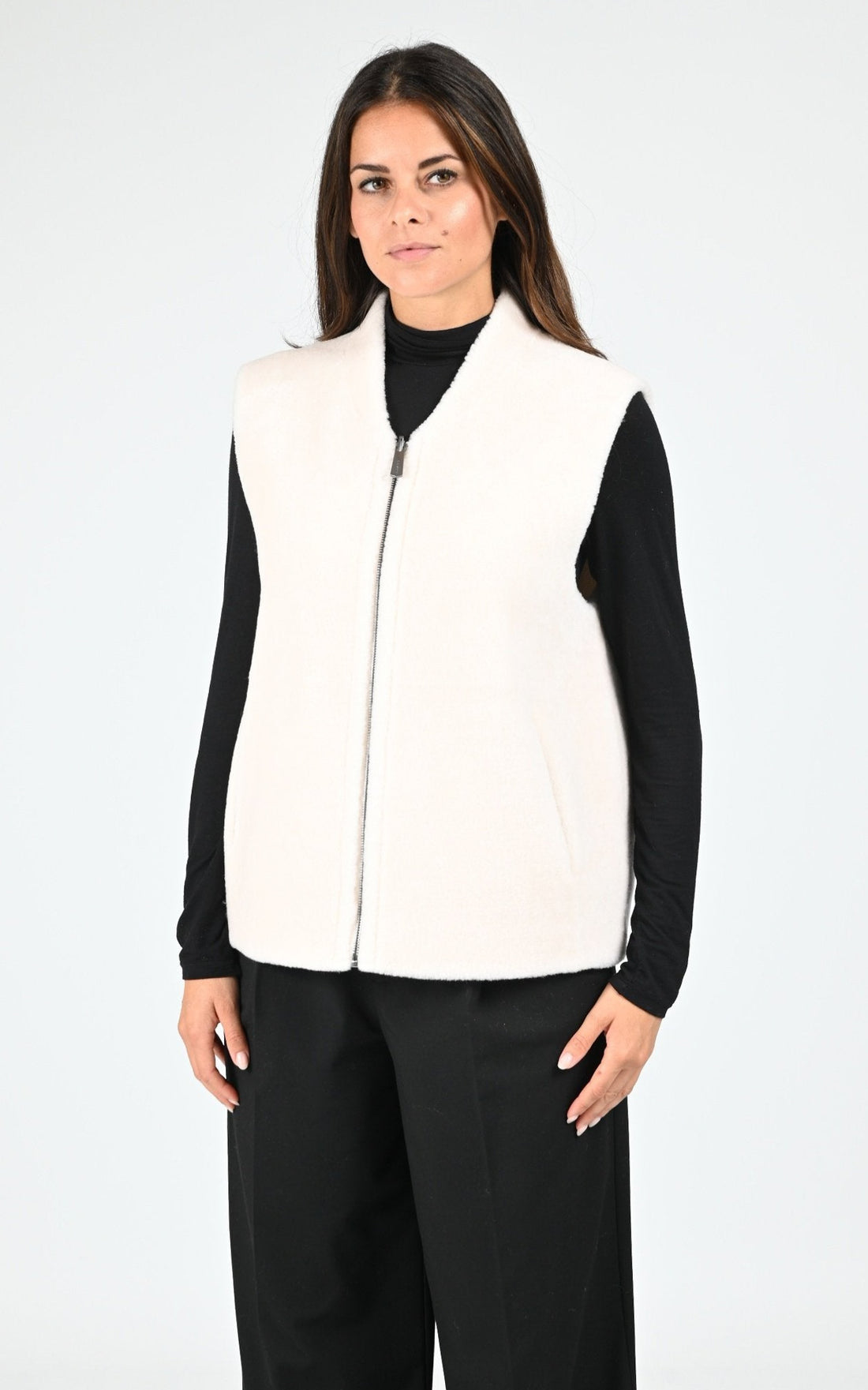Gilet sans manches laine Chelly beige