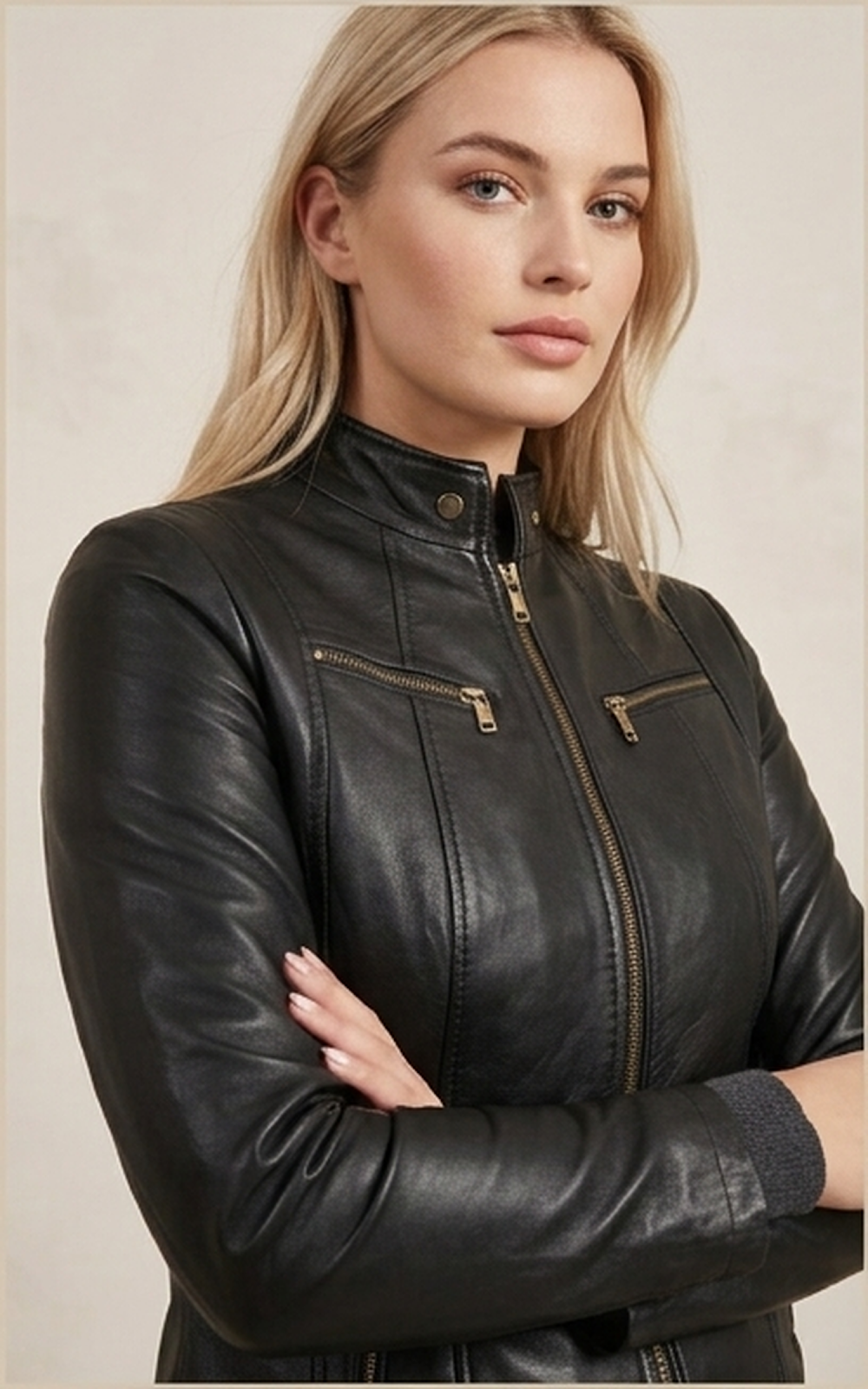 VESTE EN CUIR MERRY NOIR