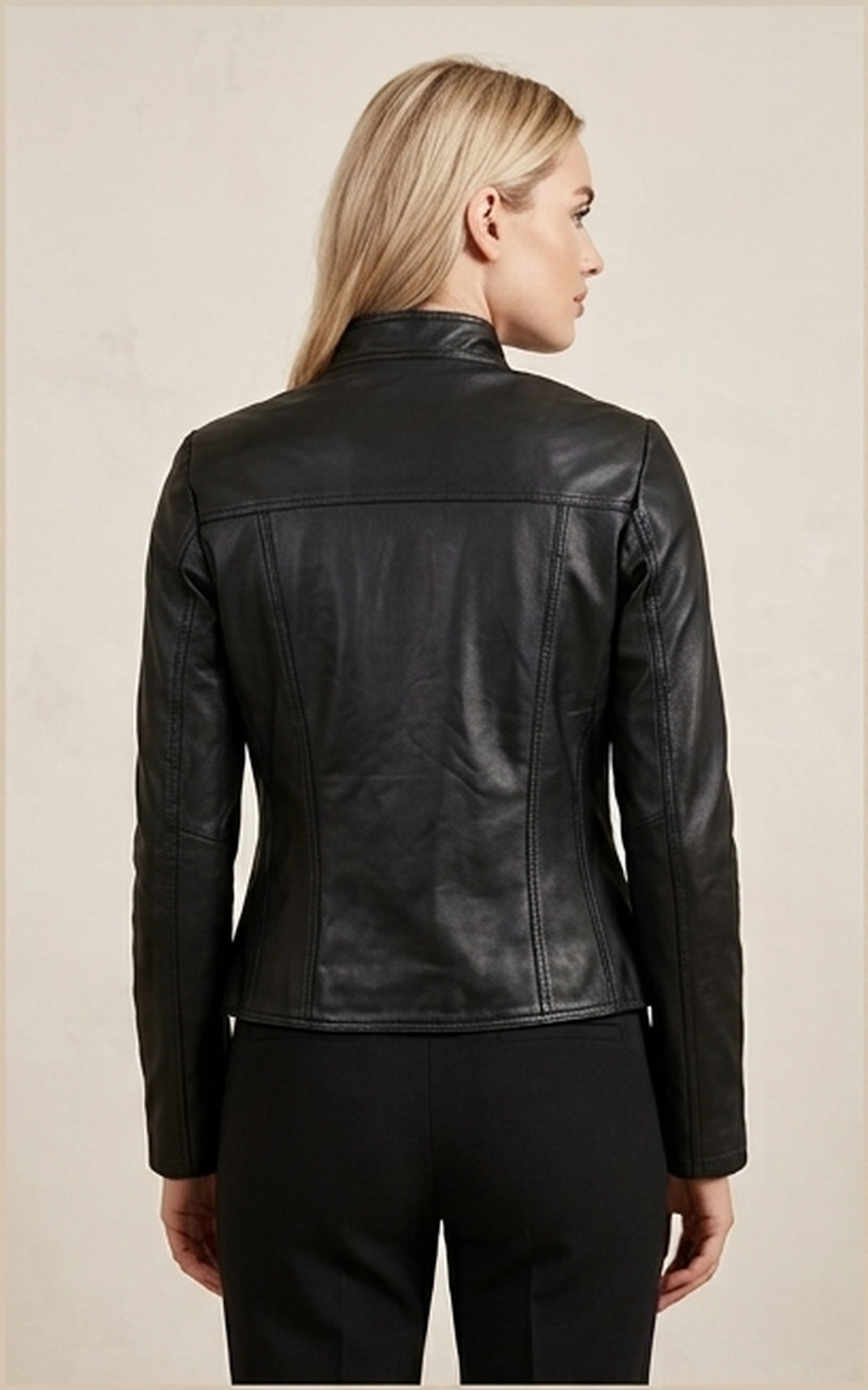 VESTE EN CUIR MERRY NOIR