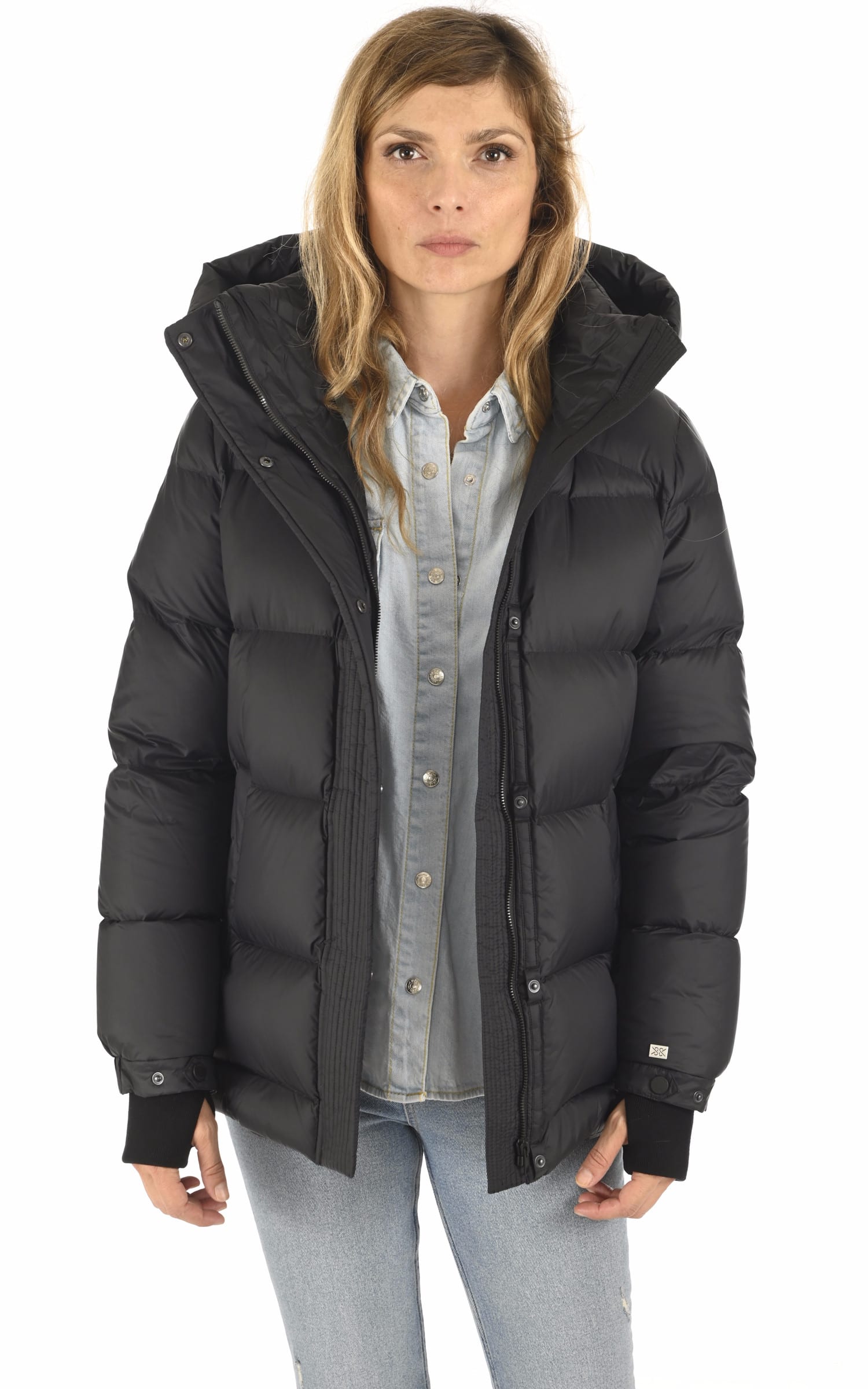 Ves doudoune Textile Femme Soia & kyo, modèle Deja de couleur noir