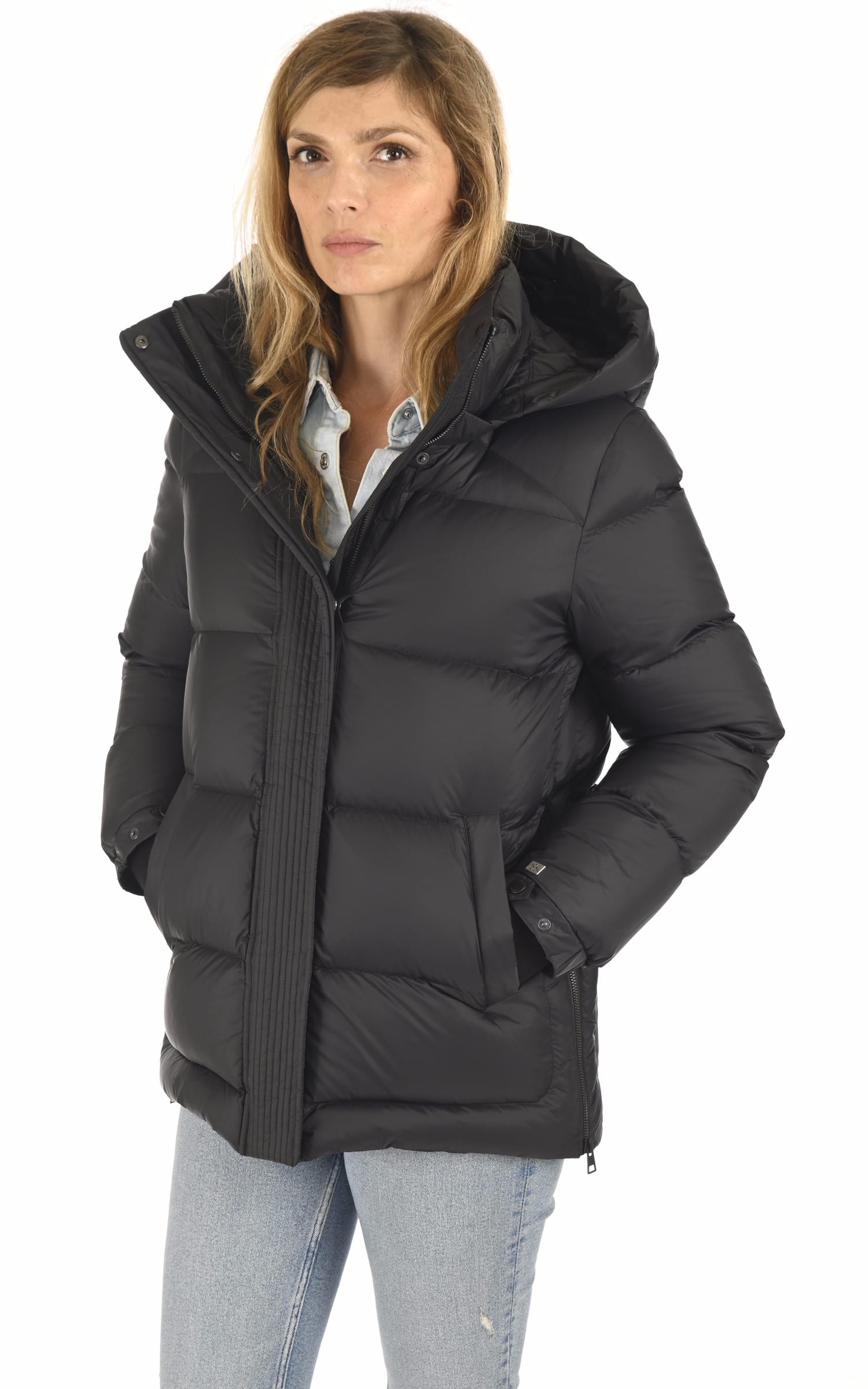 Ves doudoune Textile Femme Soia & kyo, modèle Deja de couleur noir