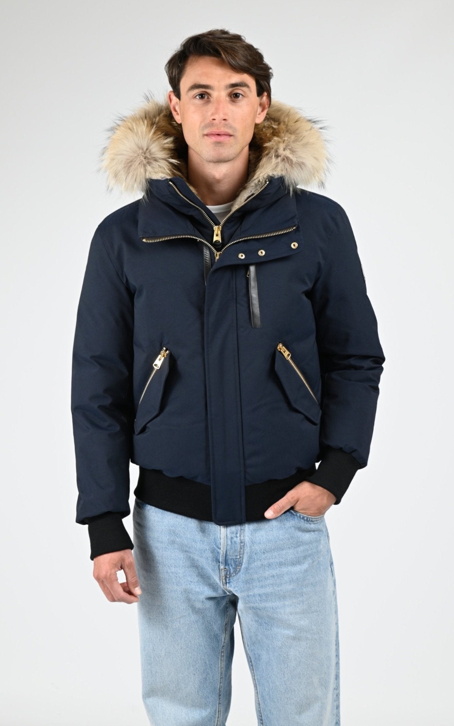 Manteau D'hiver Mackage 'Jo' - Bleu Marine - Taille 6 - Duvet Long Avec Fourrure Véritable - Neuf Avec étiquettes