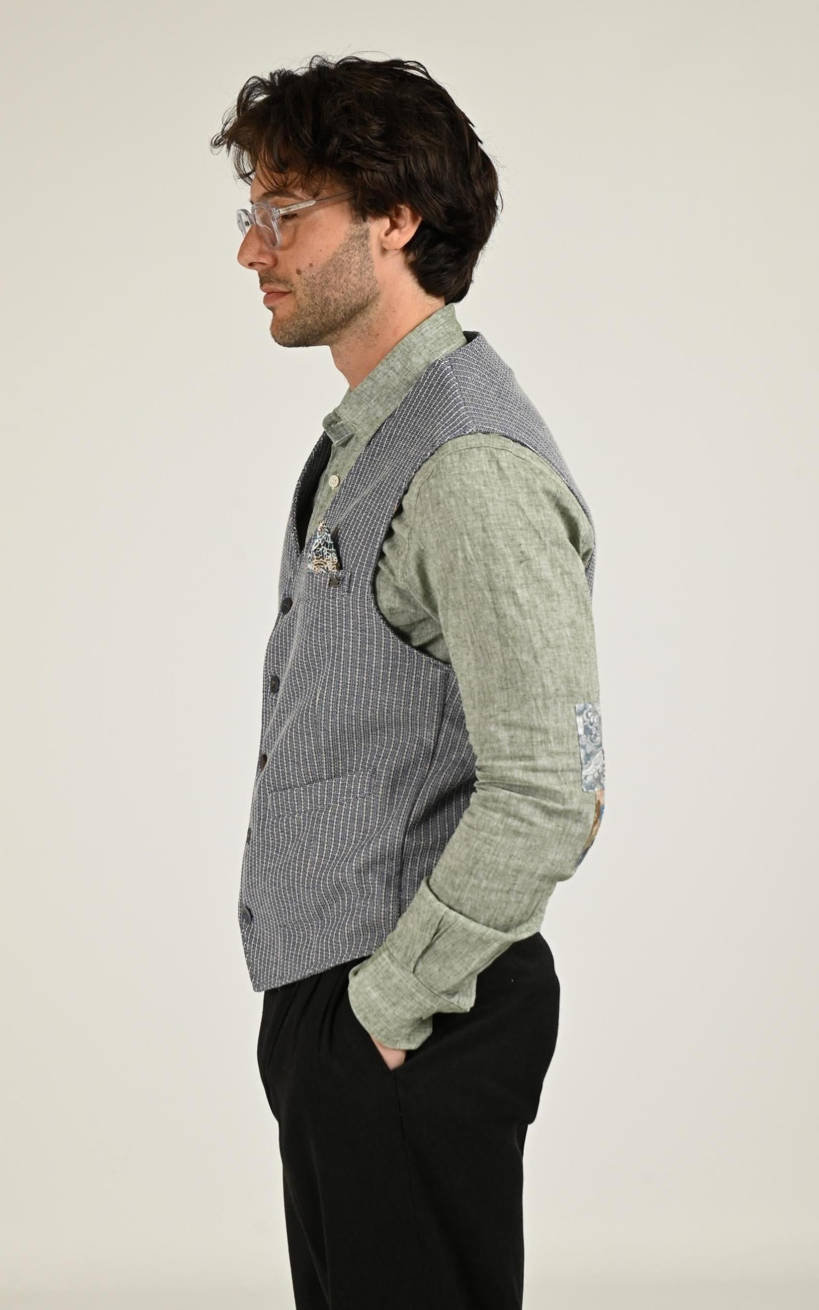 Gilet Textile Homme Bob, modèle Drug568 de couleur inchiostro