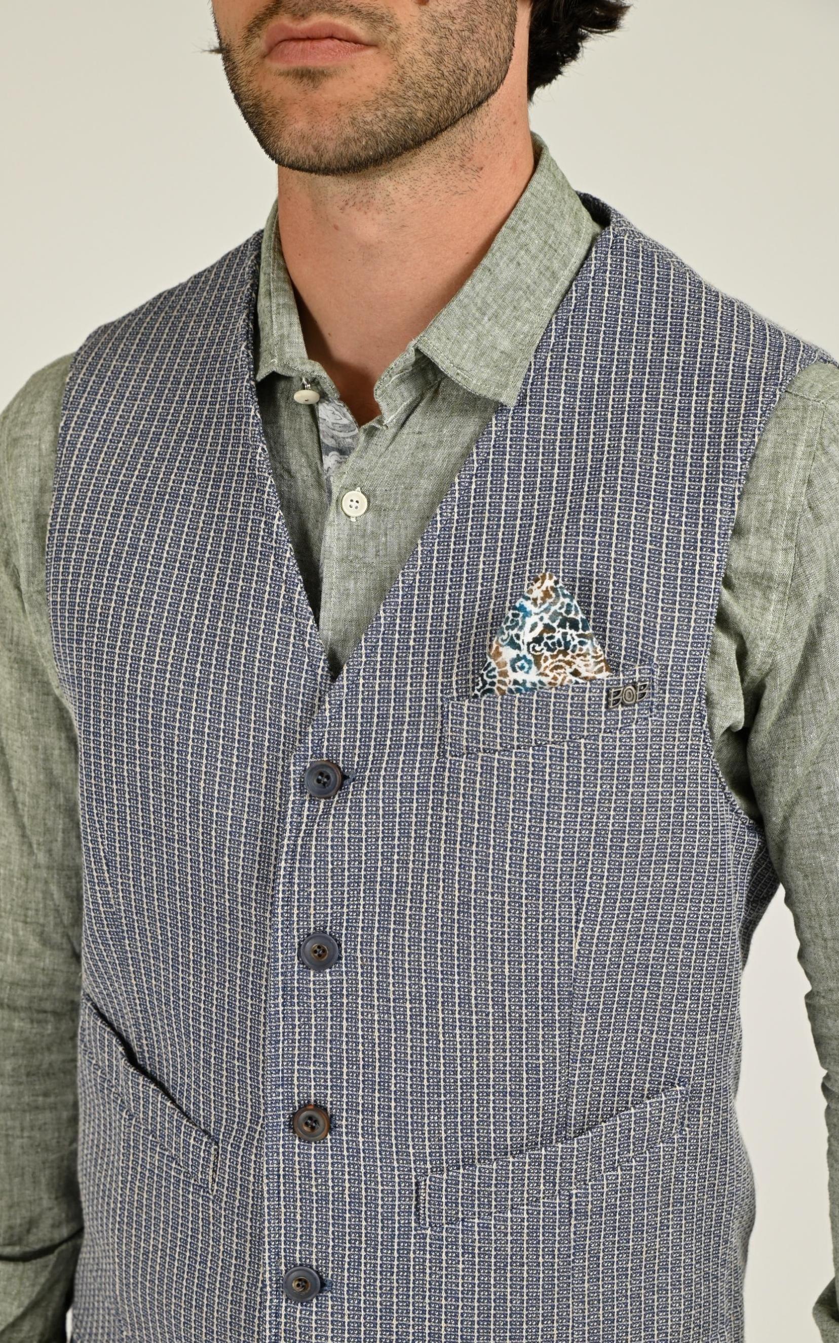 Gilet Textile Homme Bob, modèle Drug568 de couleur inchiostro