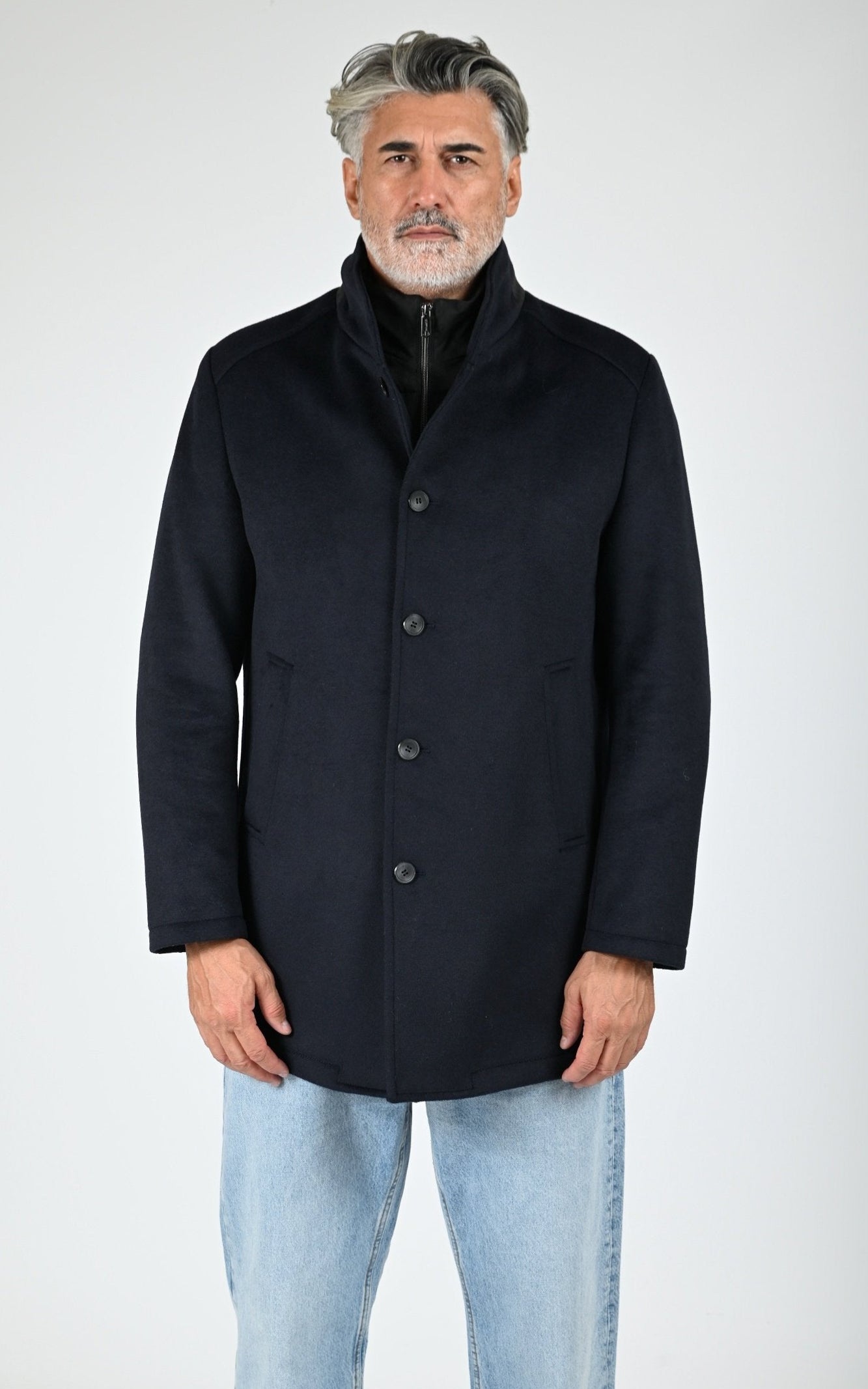 Manteau Duran laine bleu marine 1