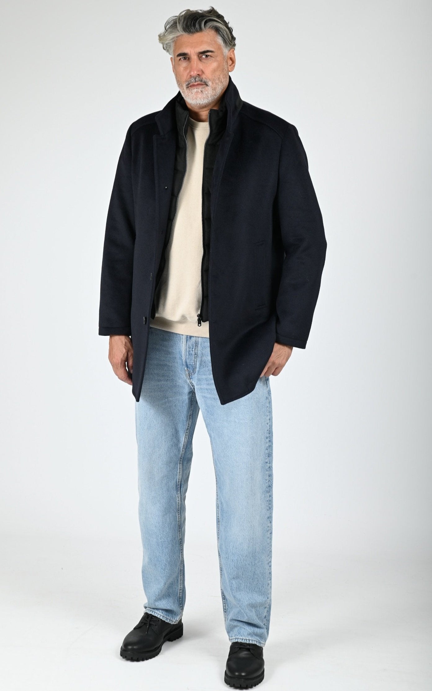 Manteau Duran laine bleu marine 2