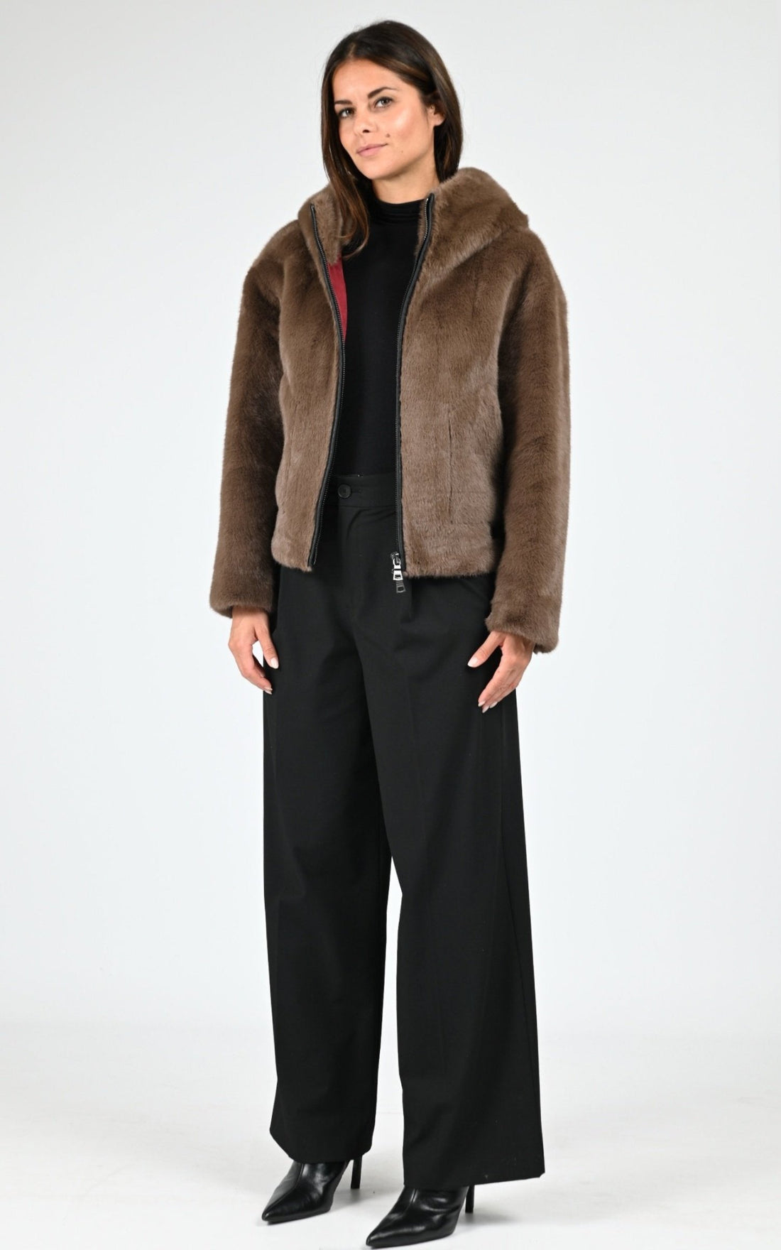 Blouson Textile Femme Blonde No.8, modèle Elle de couleur dark brown 5000