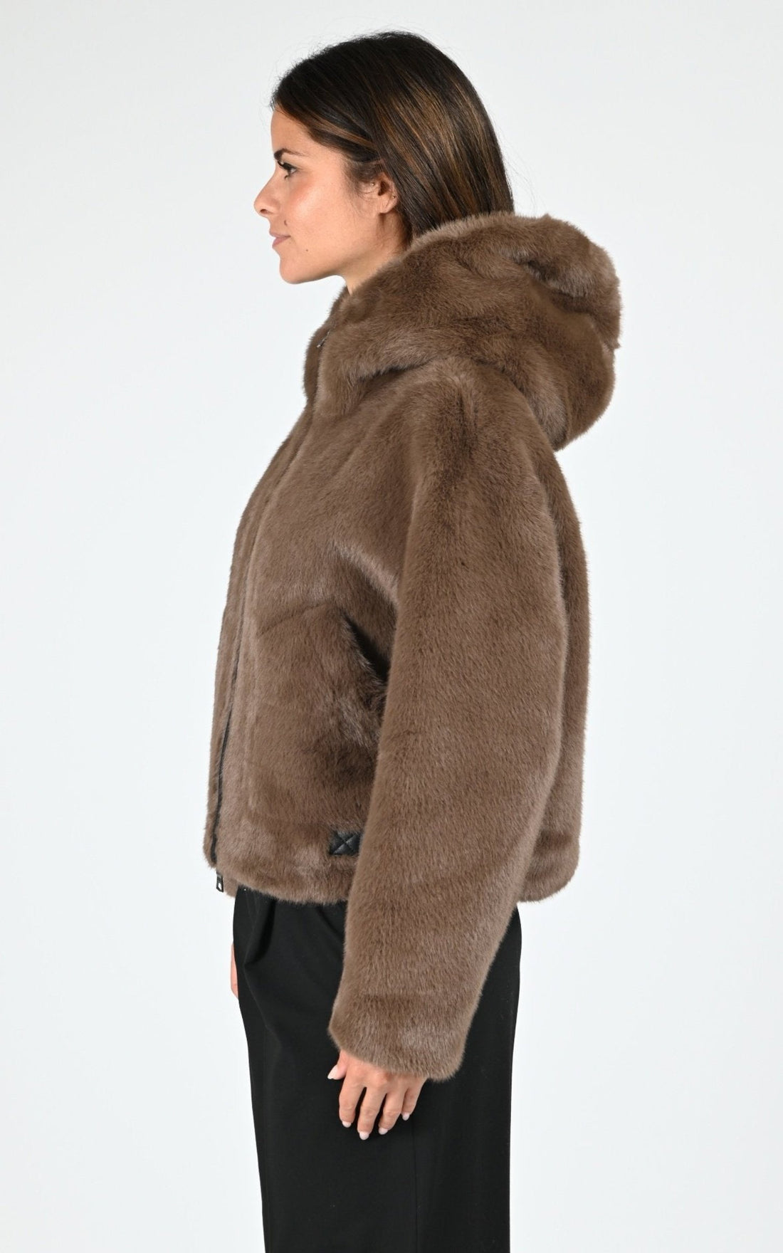 Blouson Textile Femme Blonde No.8, modèle Elle de couleur dark brown 5000
