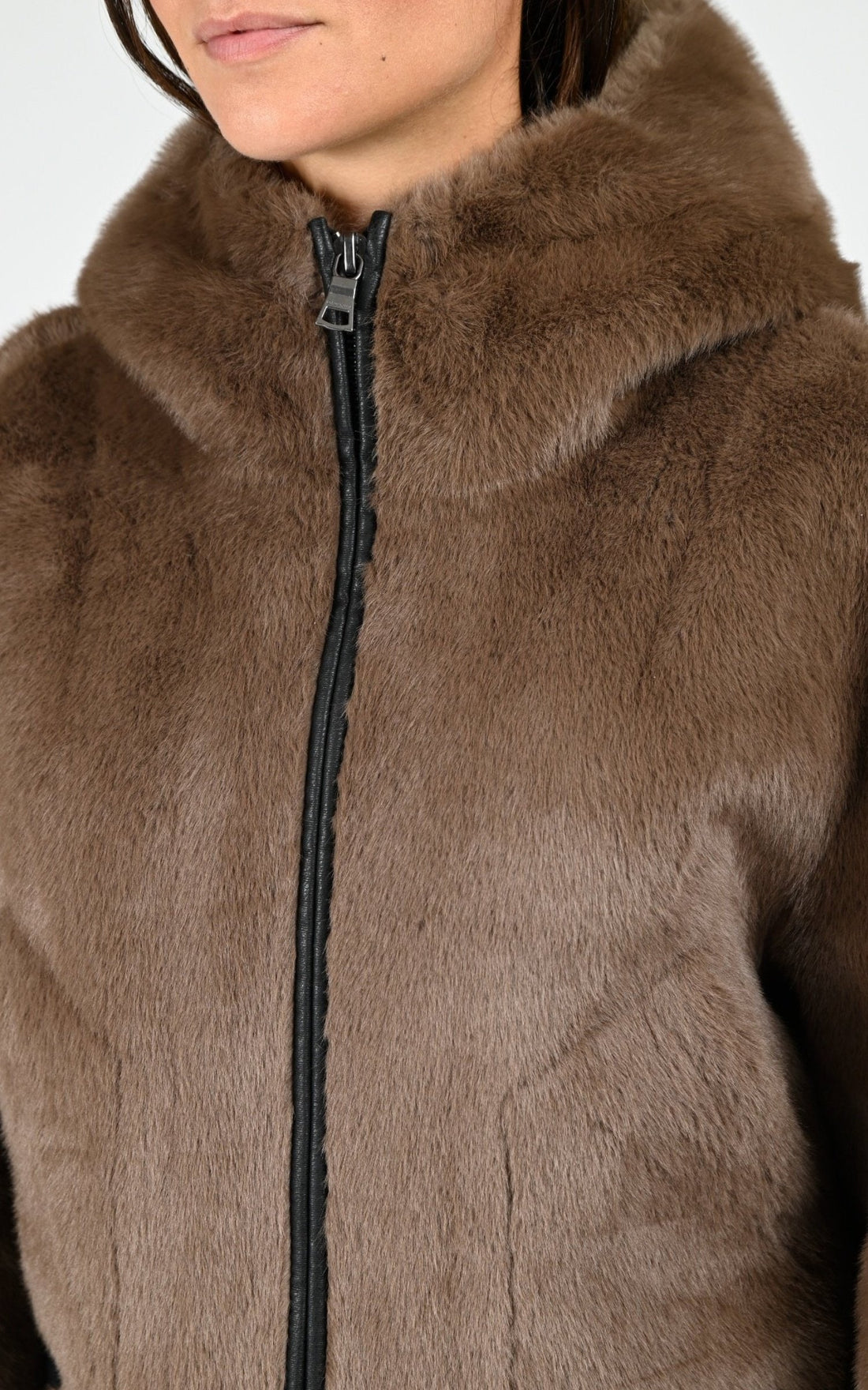 Blouson Textile Femme Blonde No.8, modèle Elle de couleur dark brown 5000