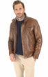 Blouson Cuir Homme Daytona 73, modèle Falconero 100737 de couleur marron