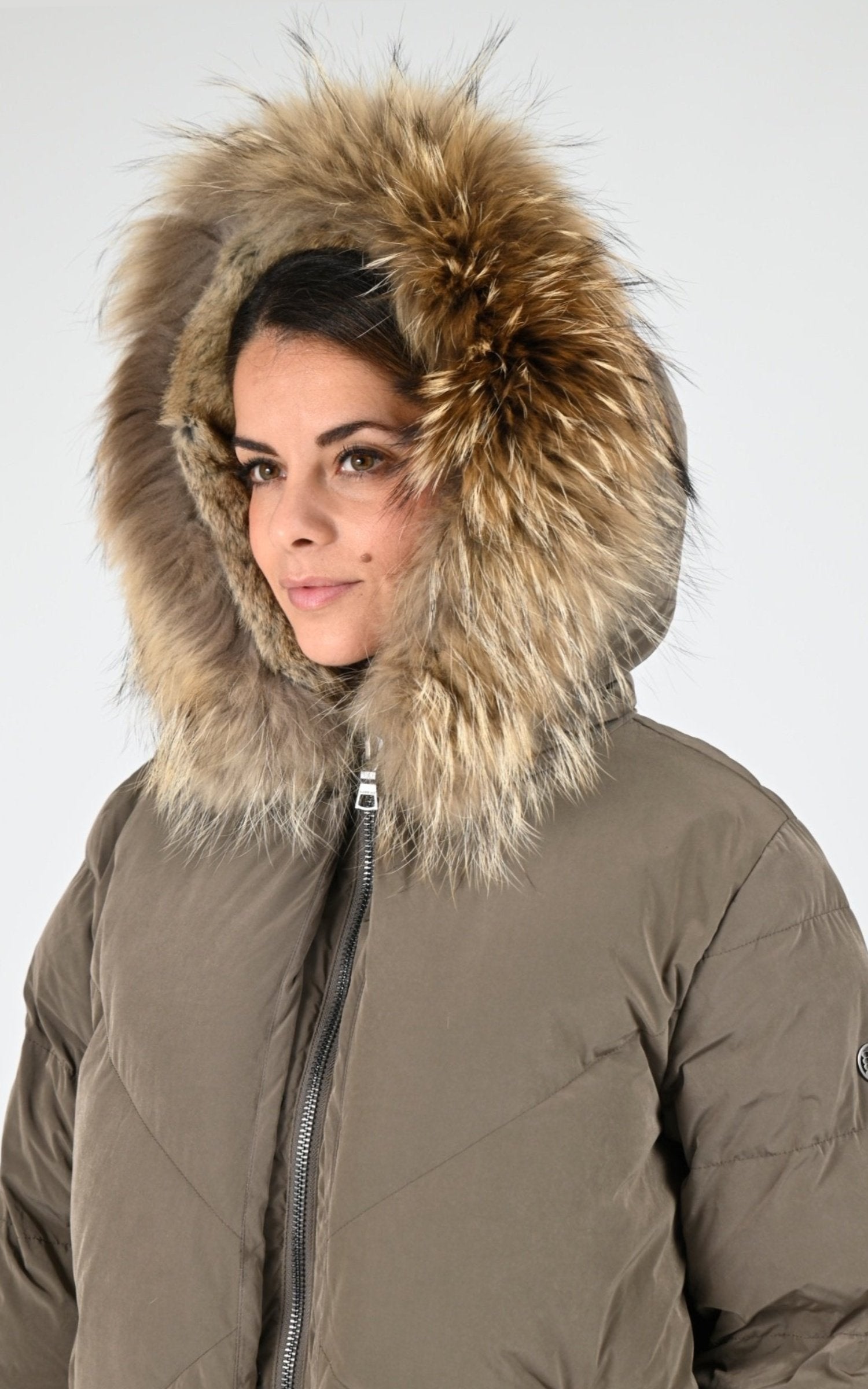 Ves doudoune Textile Femme Blonde No.8, modèle Frost 515 de couleur dark taupe 5200