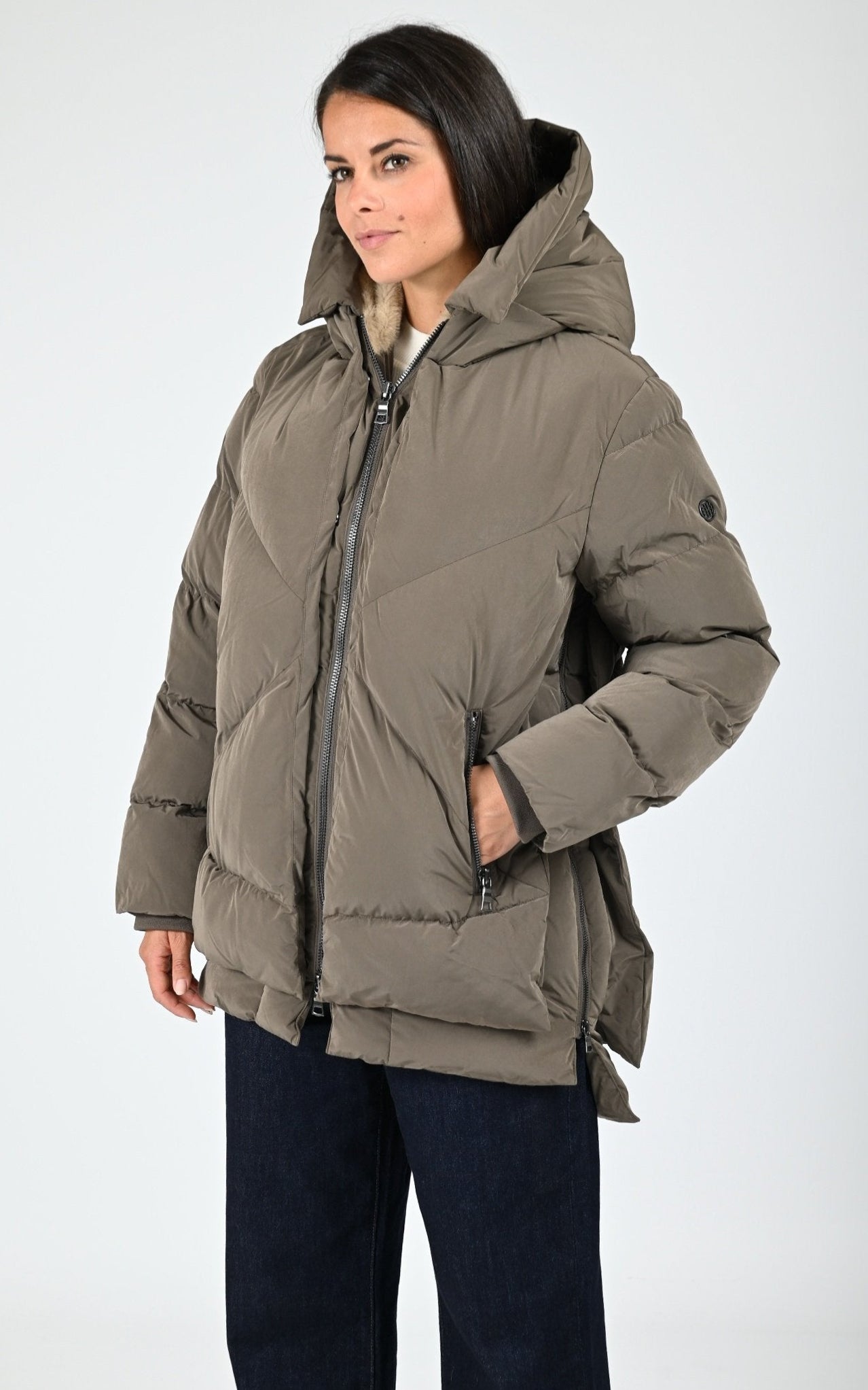 Doudoune oversize Frost taupe 1