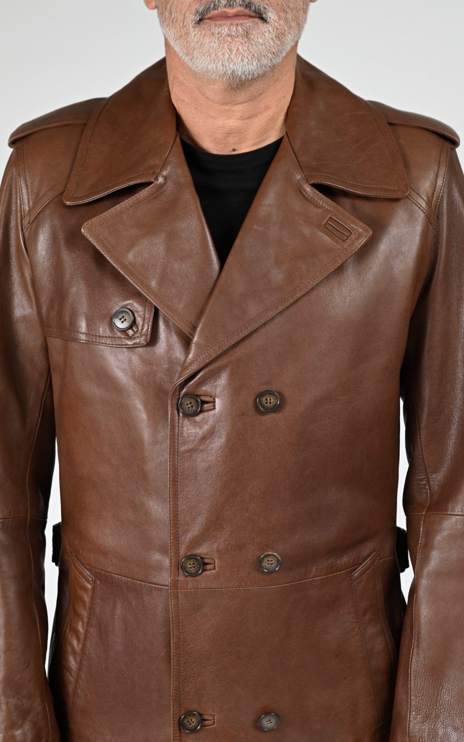 A "GEORGES" Noir La Canadienne Manteau Homme back photo