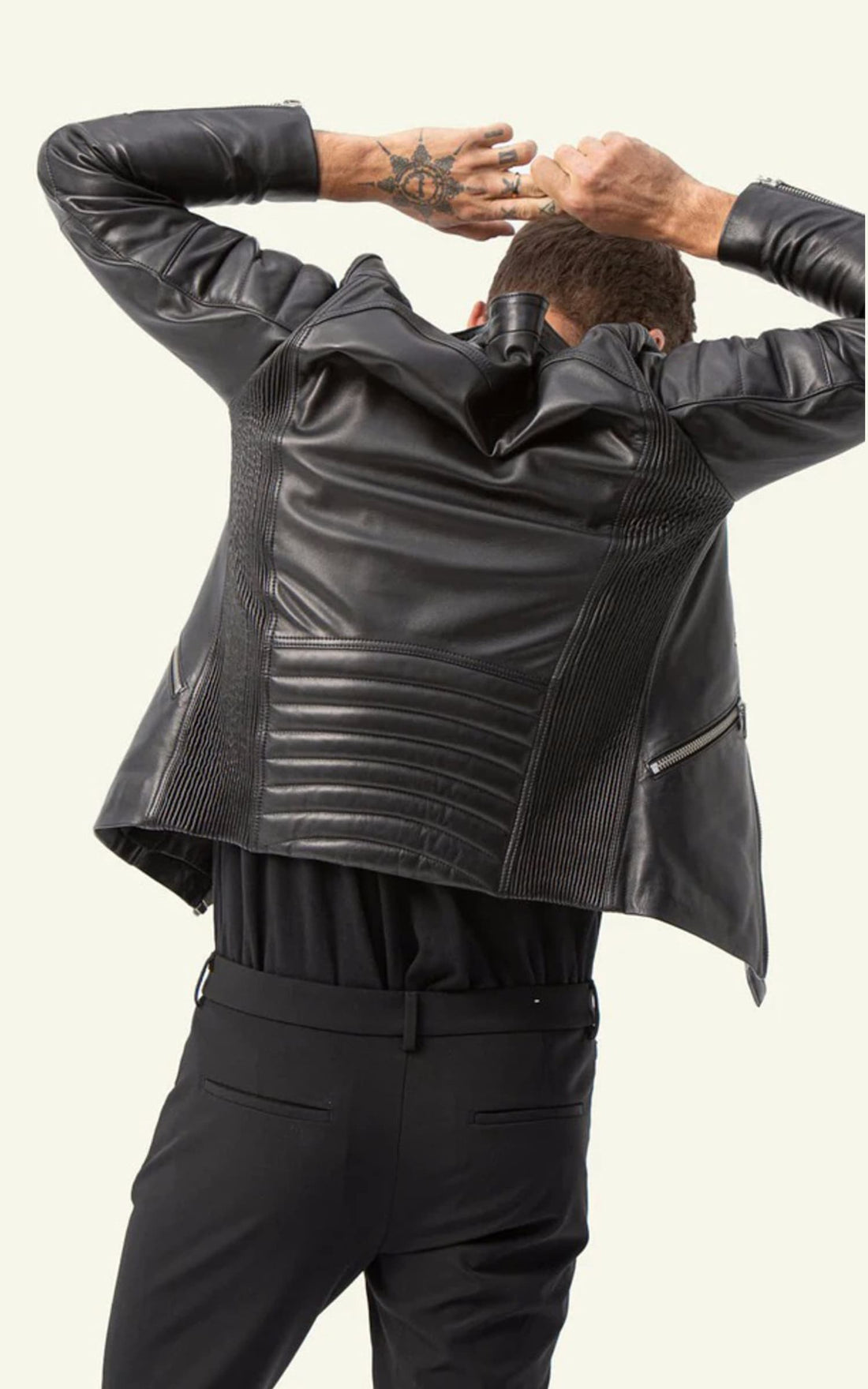 Blouson Cuir Homme Serge pariente, modèle Gladiator de couleur noir