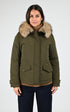 Ves  doudoune Textile Femme Woolrich, modèle Grace fur  jkt ou2043 de couleur dark green