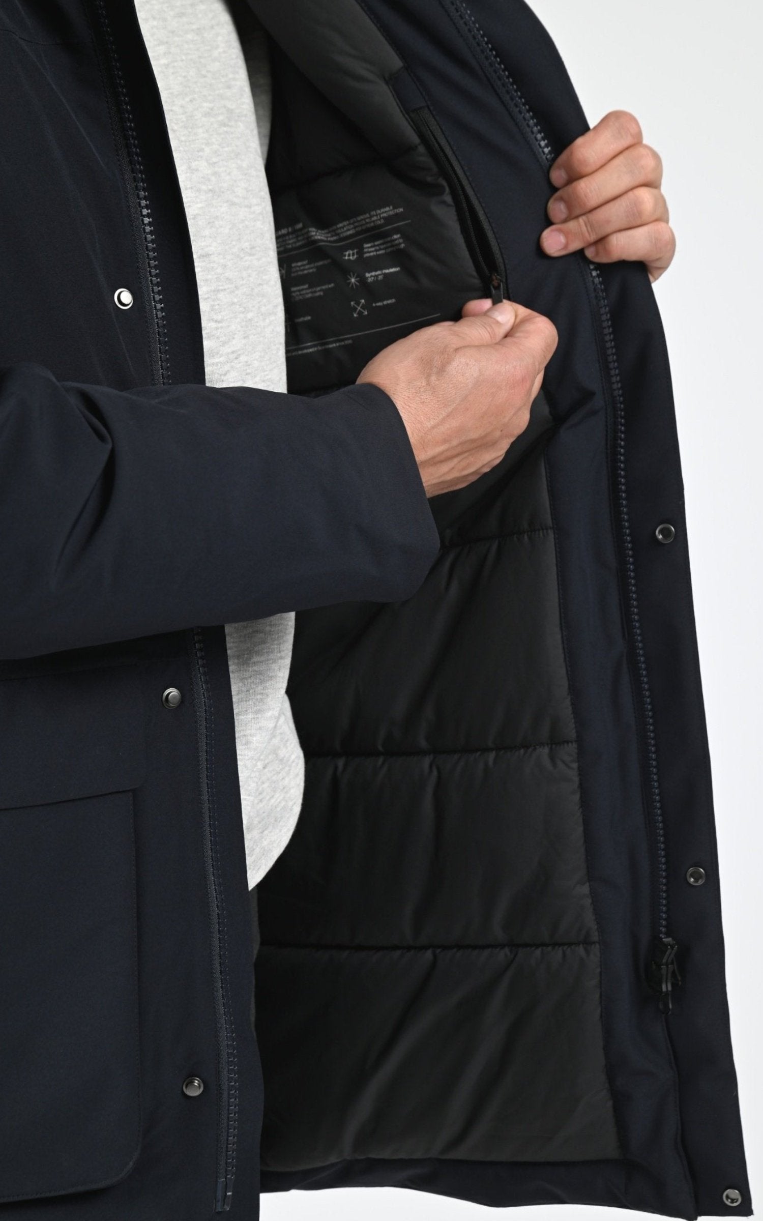 Parka Textile Homme Scandinavian Edition, modèle Guard ii de couleur midnight blue