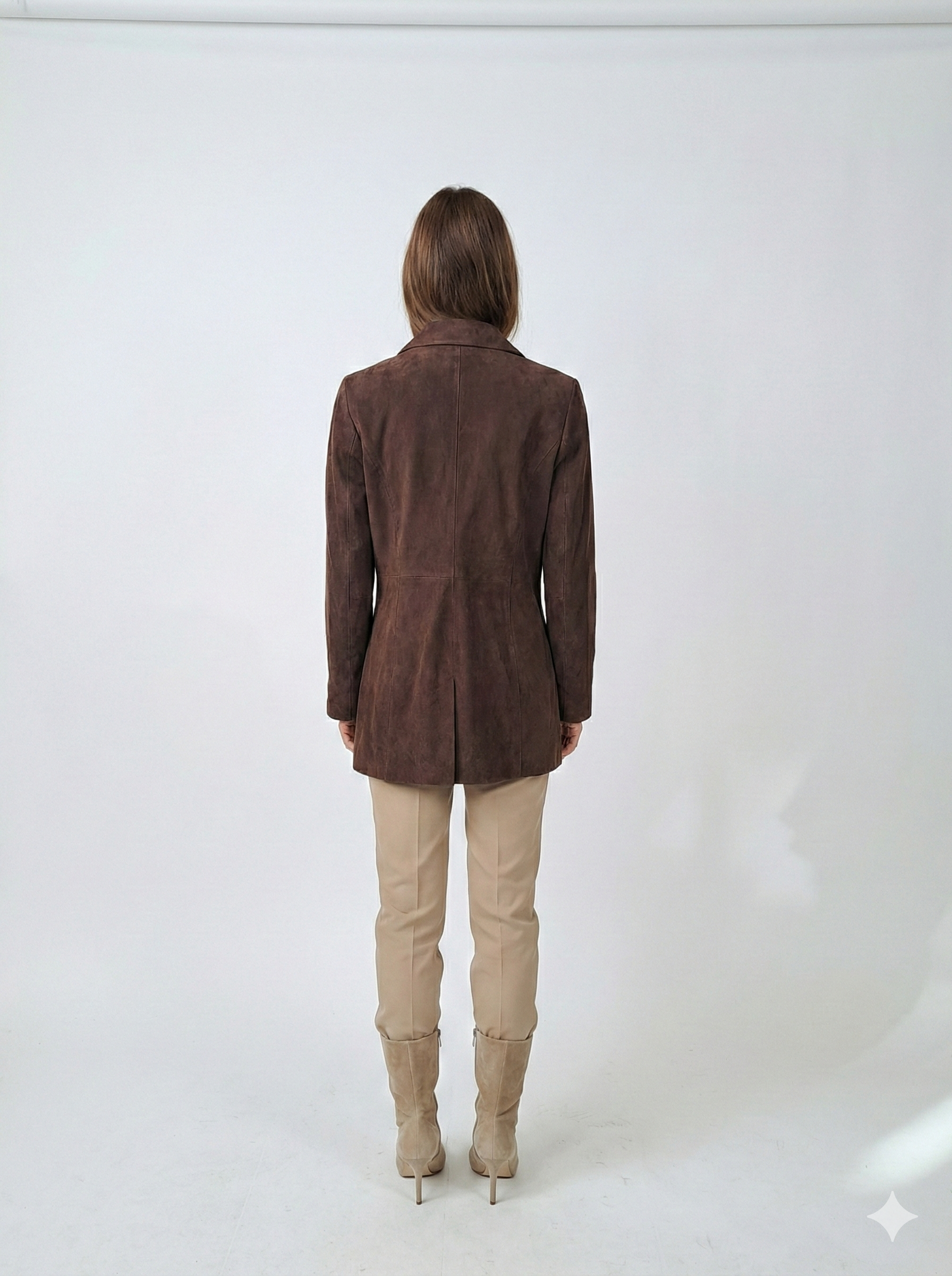 Sasa, 75 cm. - Collar Goat Suede - Women Brown