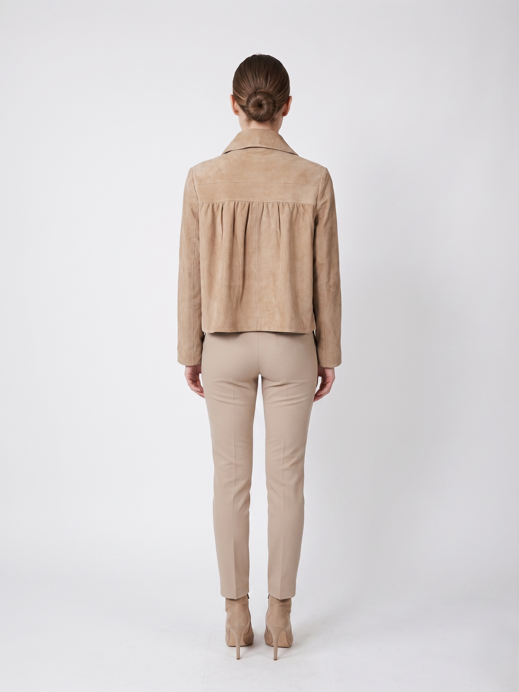 Mali, 54 cm. - Collar Goat Suede - Women Taupe