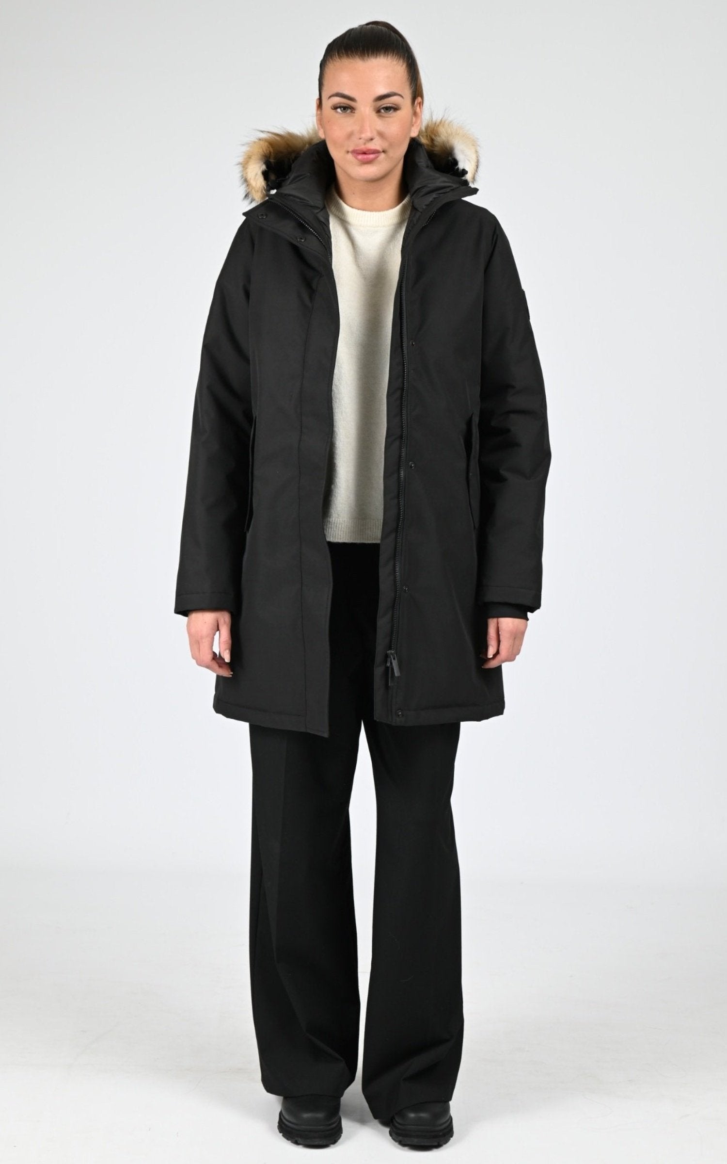 Parka Textile Femme Quartz, modèle Heidi 25215f de couleur black