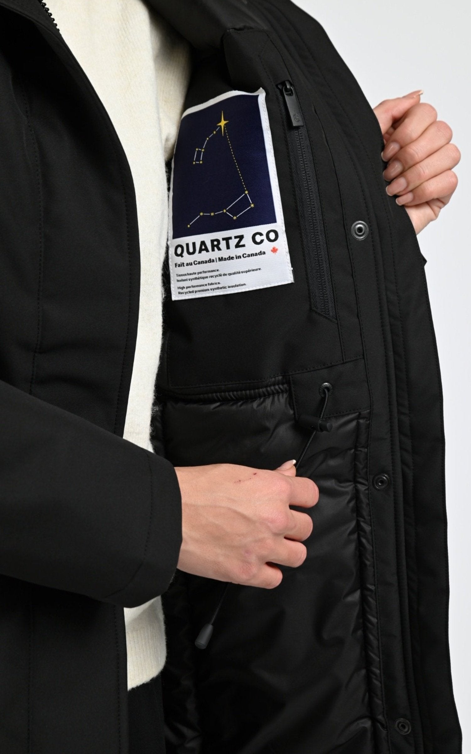 Parka Textile Femme Quartz, modèle Heidi 25215f de couleur black