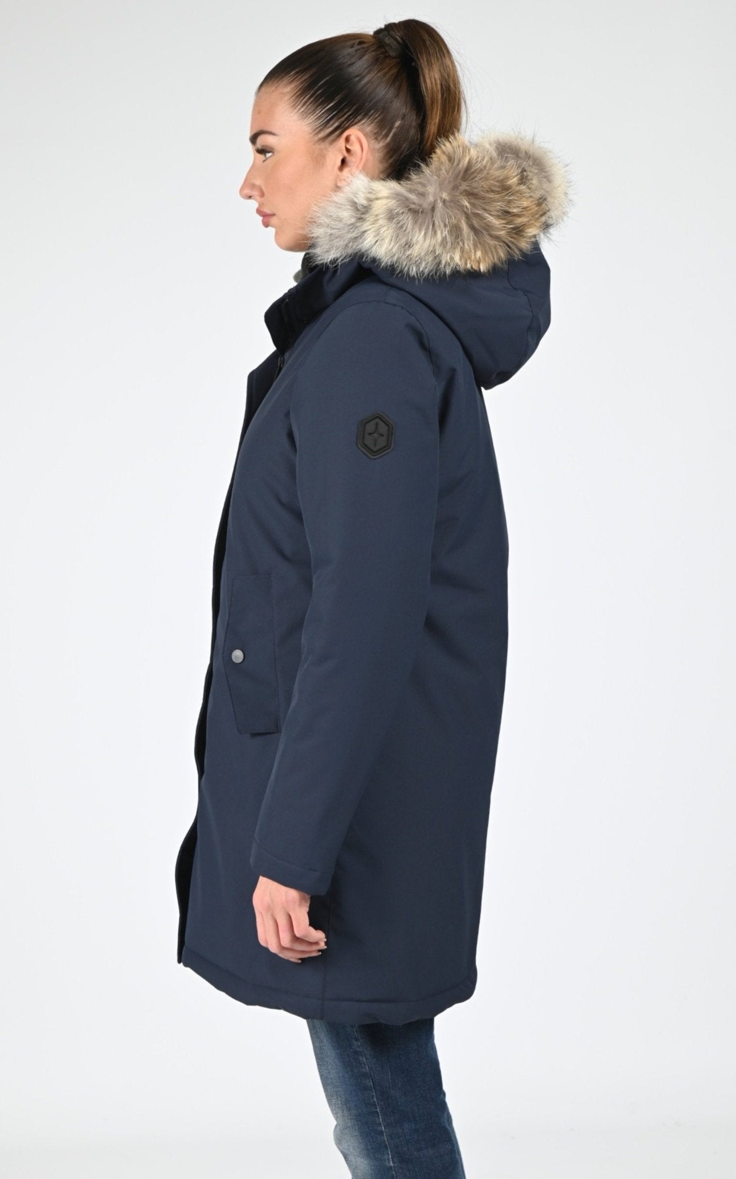 Parka Textile Femme Quartz, modèle Heidi 25215f de couleur 1 navy