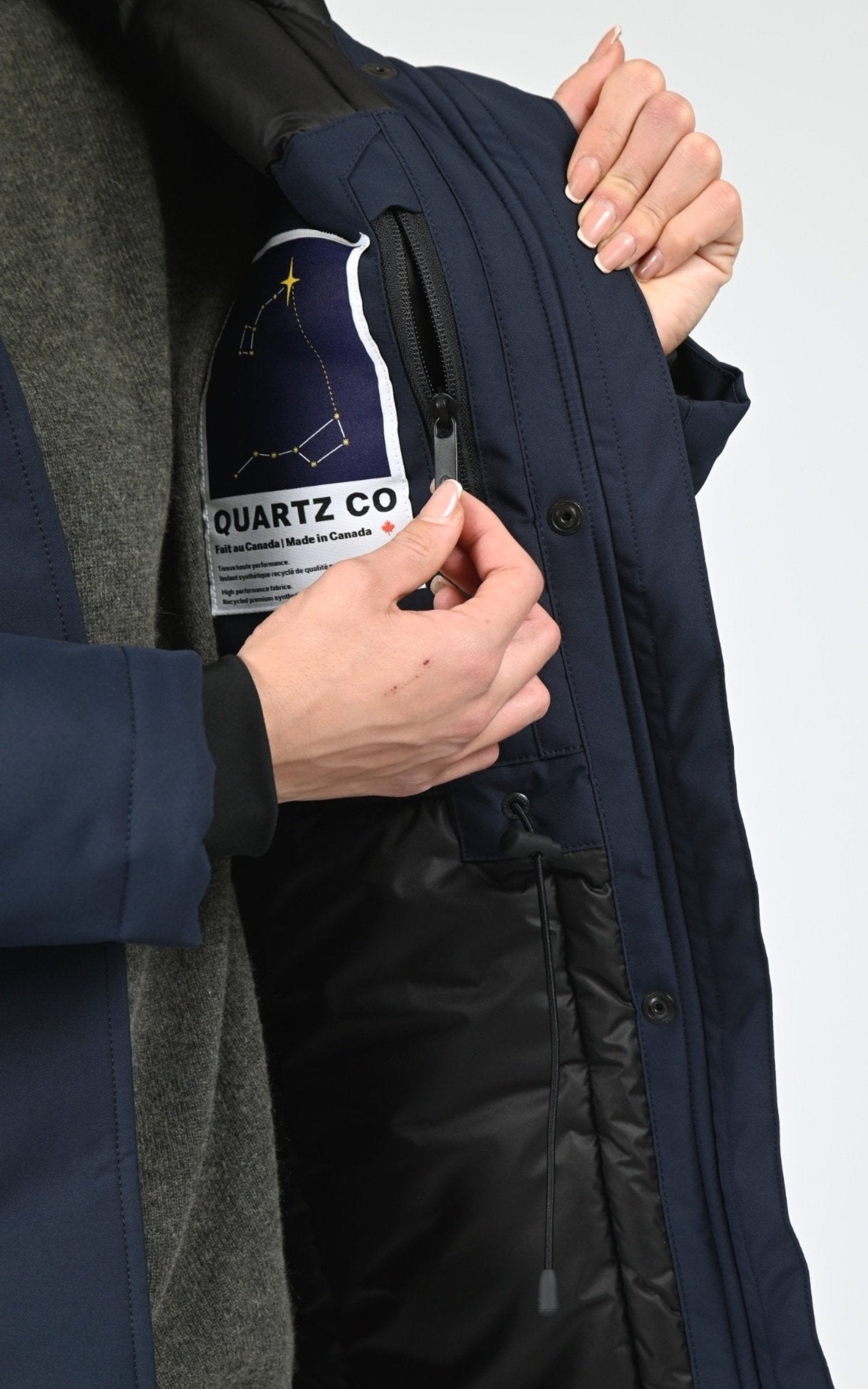 Parka Textile Femme Quartz, modèle Heidi 25215f de couleur 1 navy