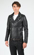 Perfecto Cuir Homme Serge pariente, modèle Hipster de couleur noir