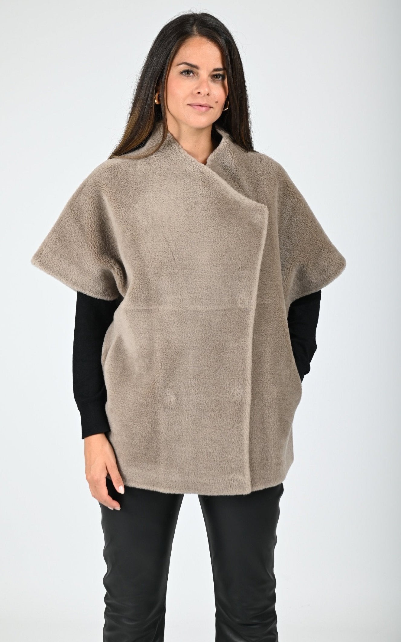 Veste réversible laine Hanae taupe