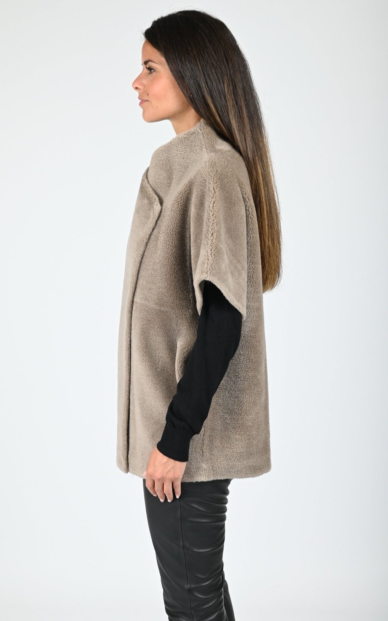 Veste réversible laine Hanae taupe