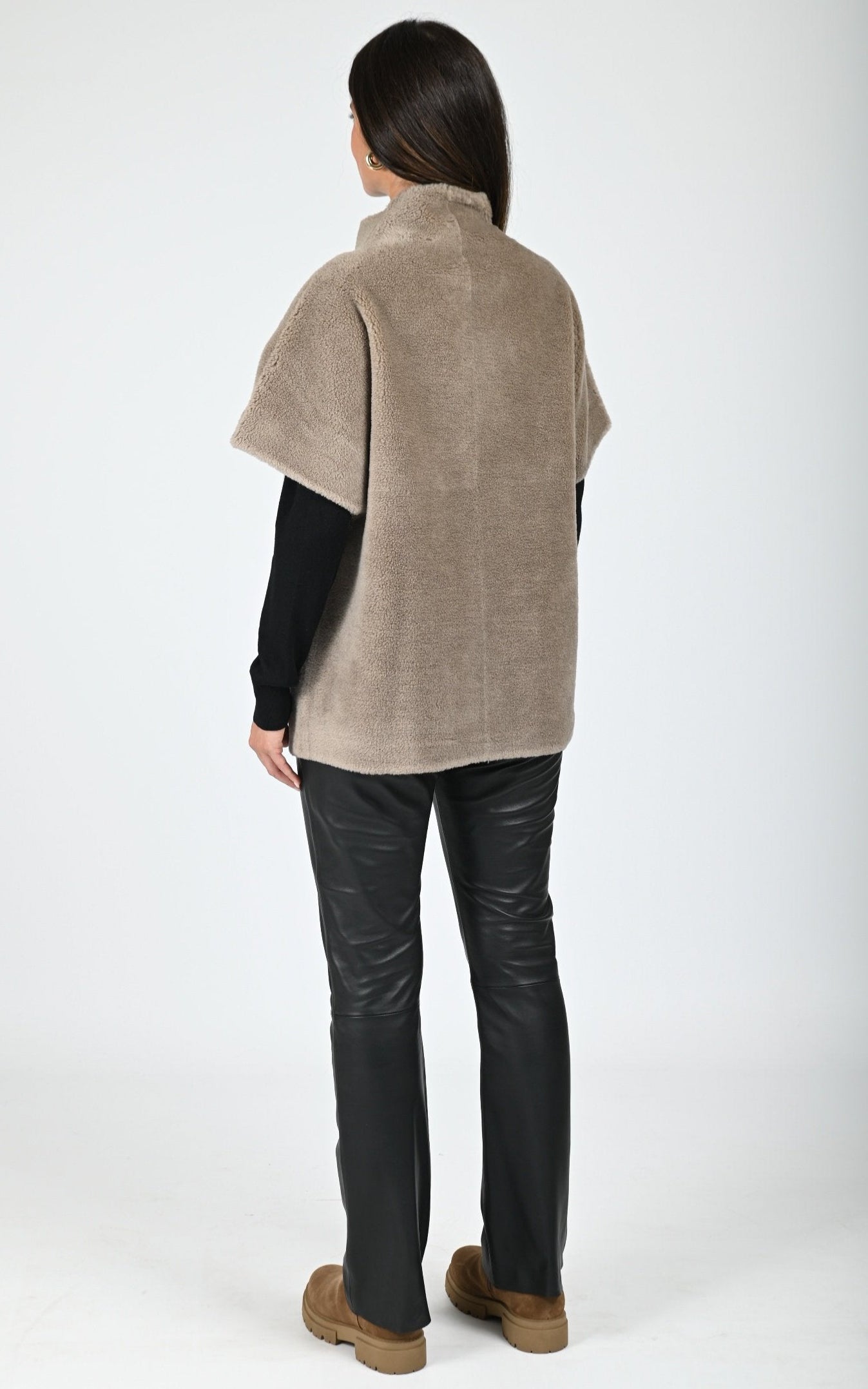 Veste réversible laine Hanae taupe