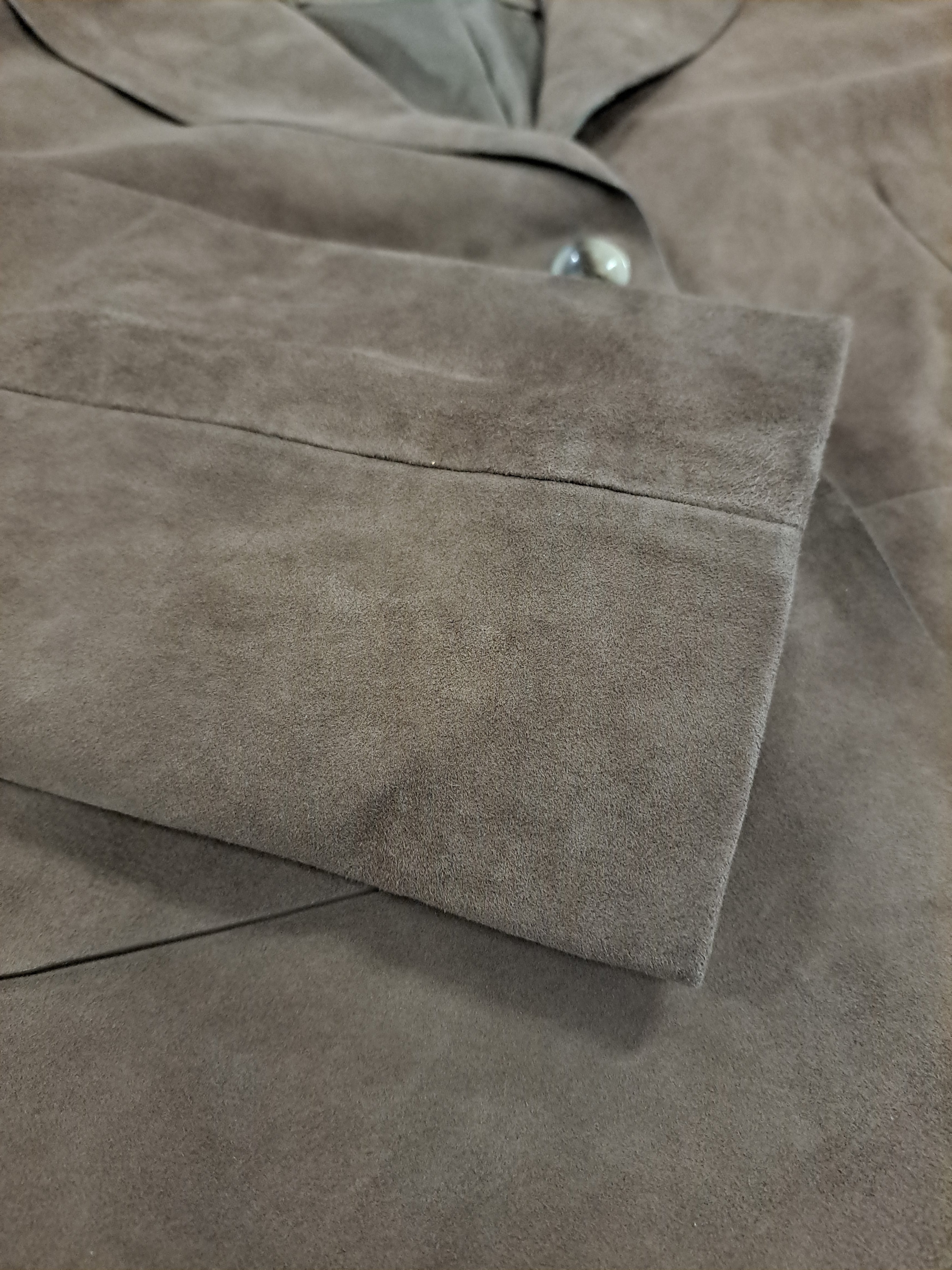 Ingria Blazer, 50 cm. Goat Suede Leather - Women Dark Green