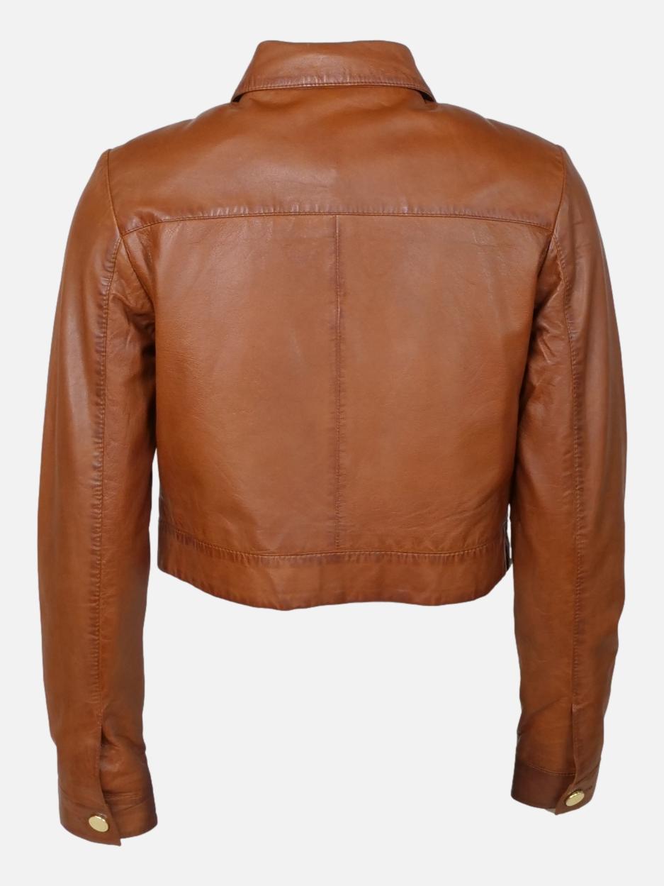 Cynthia, 45 cm. Lamb Malli Leather - Women Dark Tan