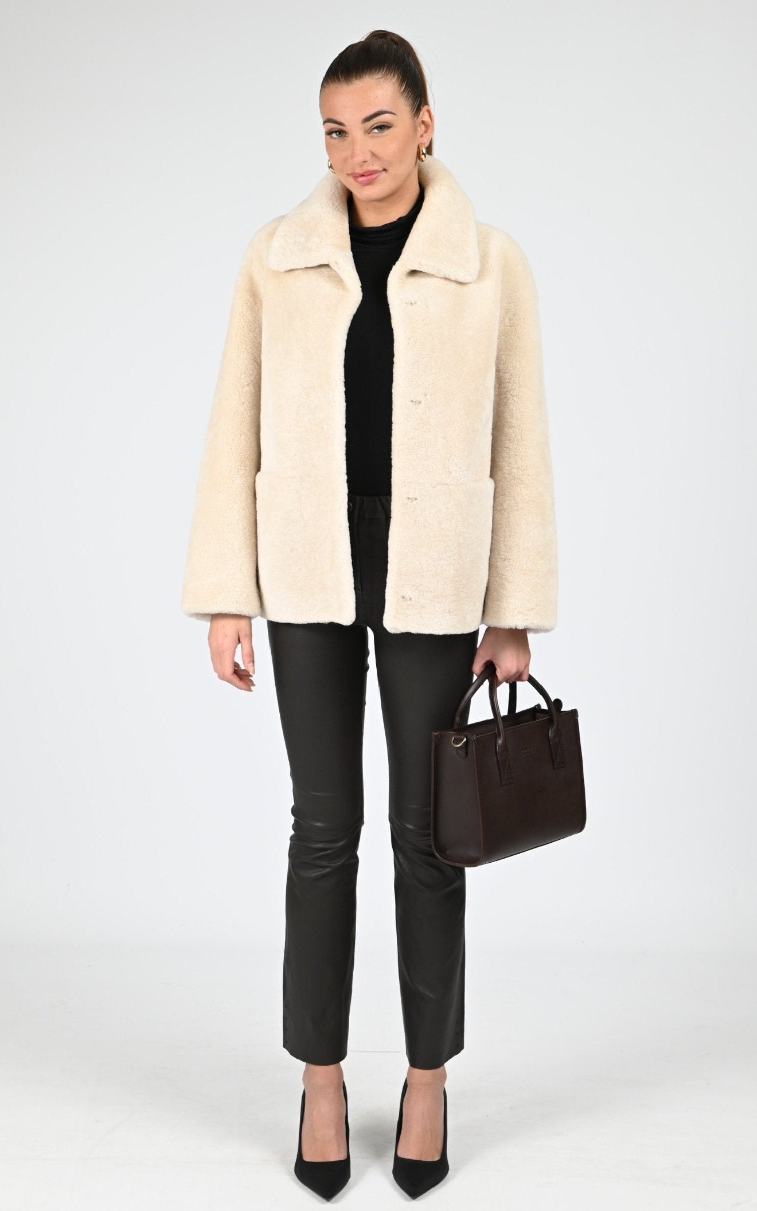 Veste Df Femme Levinsky, modèle Irene 65 de couleur beige h2