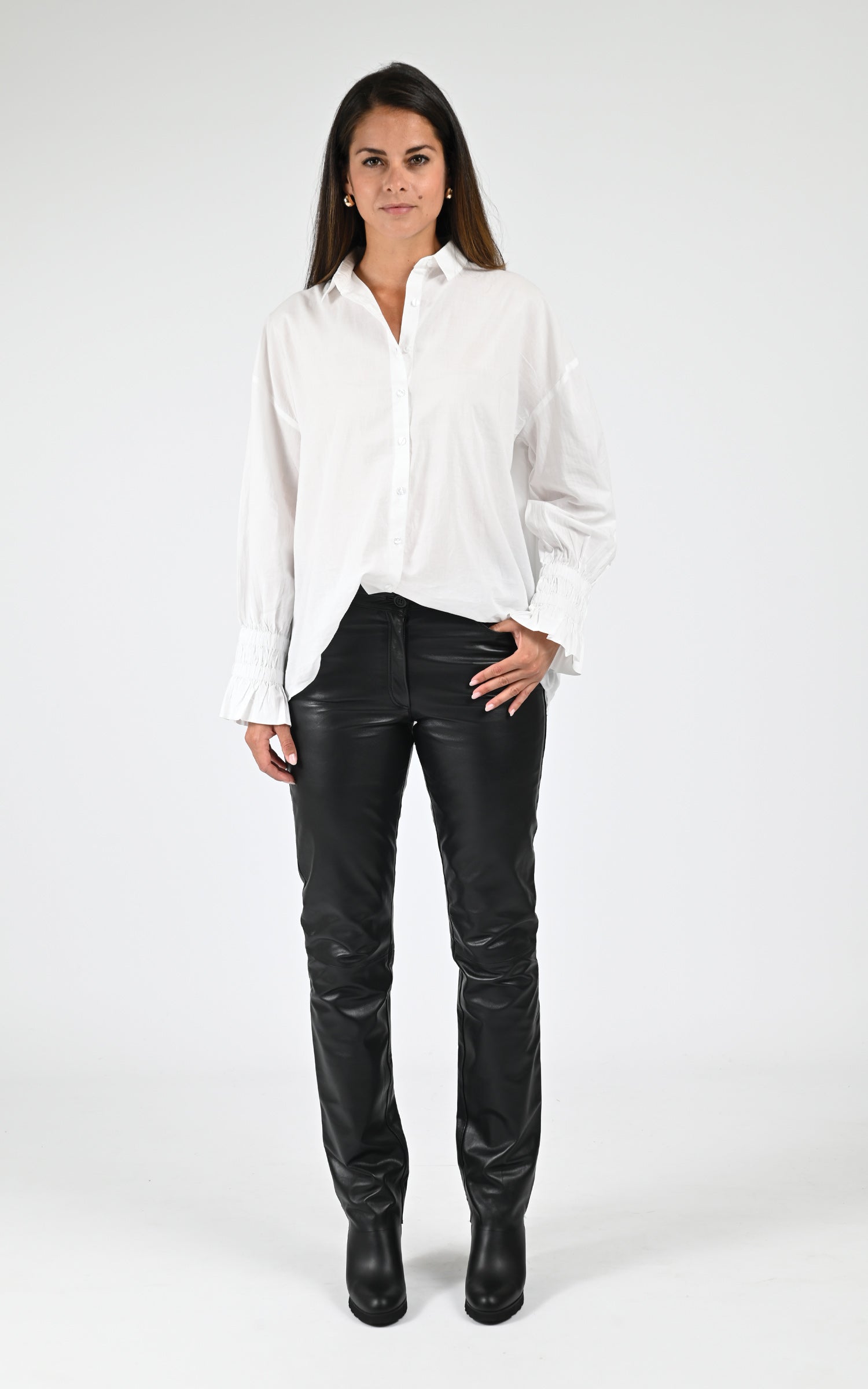 Pantalon slim cuir d&
