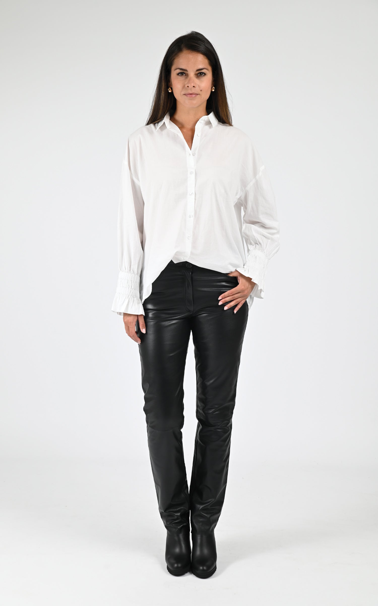 Pantalon slim cuir d&