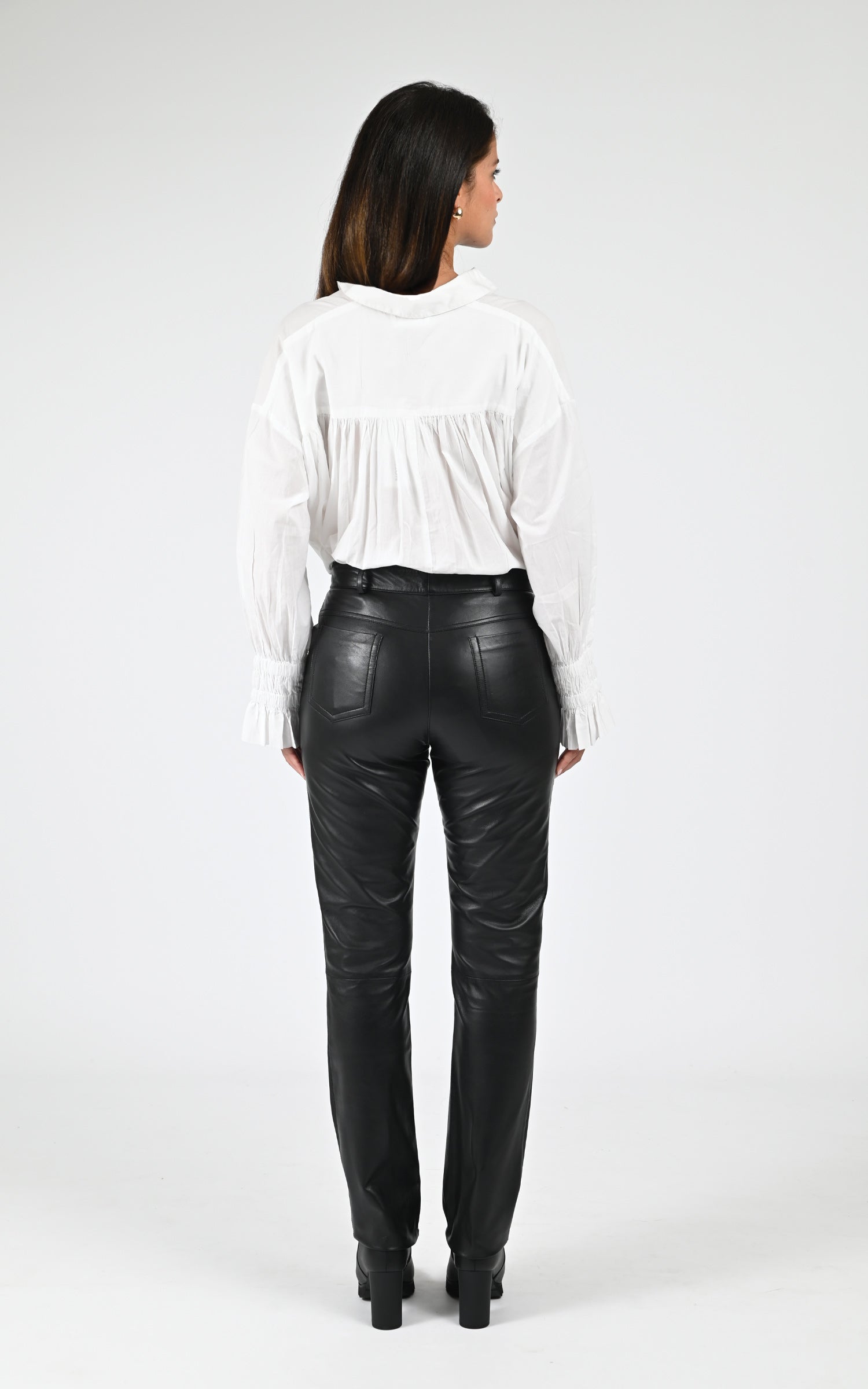 Pantalon slim cuir d&