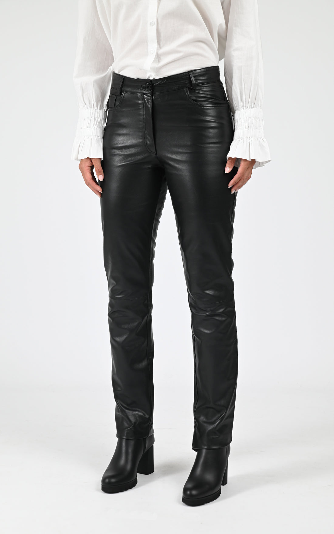 Pantalon slim cuir d&