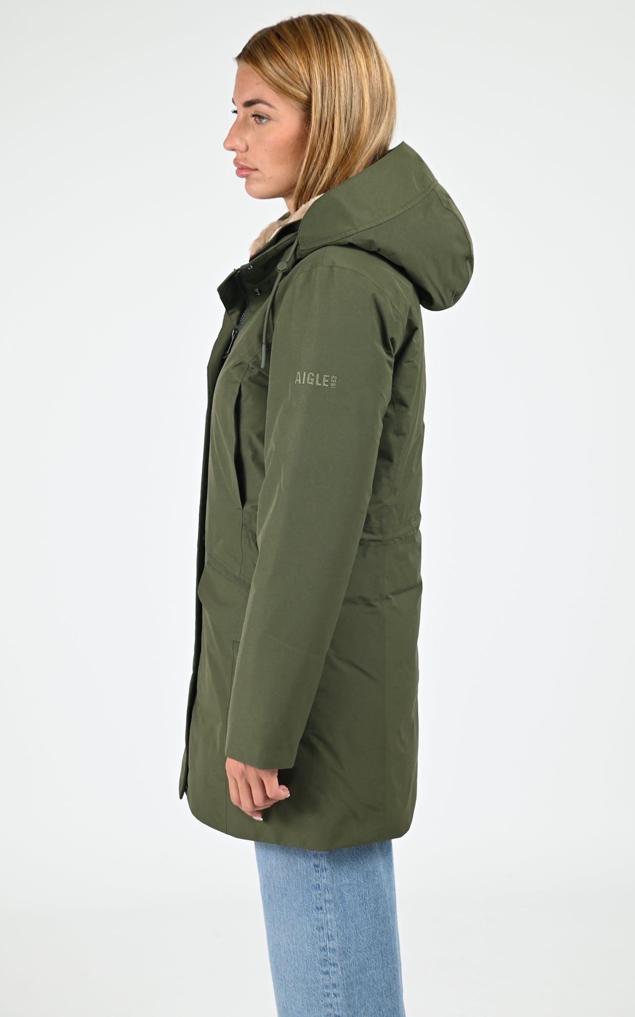 Parka longue ajustée GORE-TEX kaki