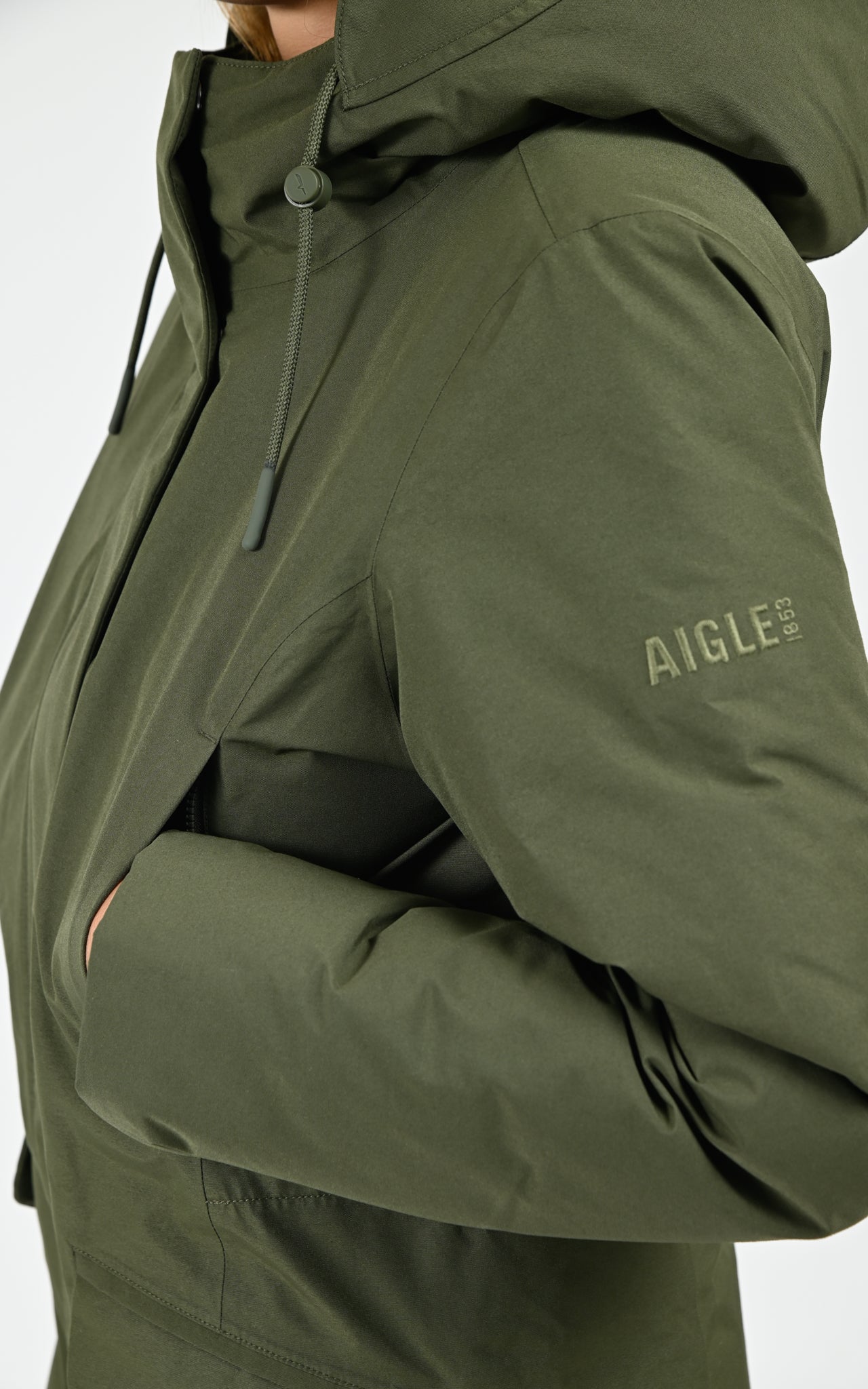 Parka longue ajustée GORE-TEX kaki