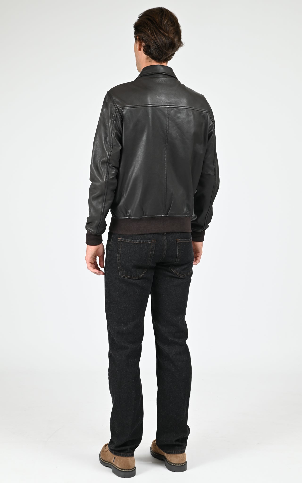 Blouson cuir Yury marron