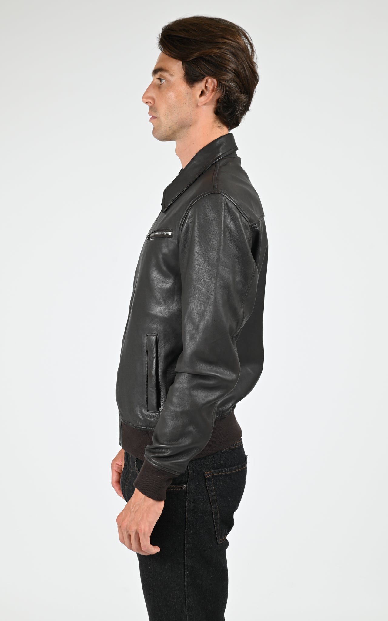 Blouson cuir Yury marron