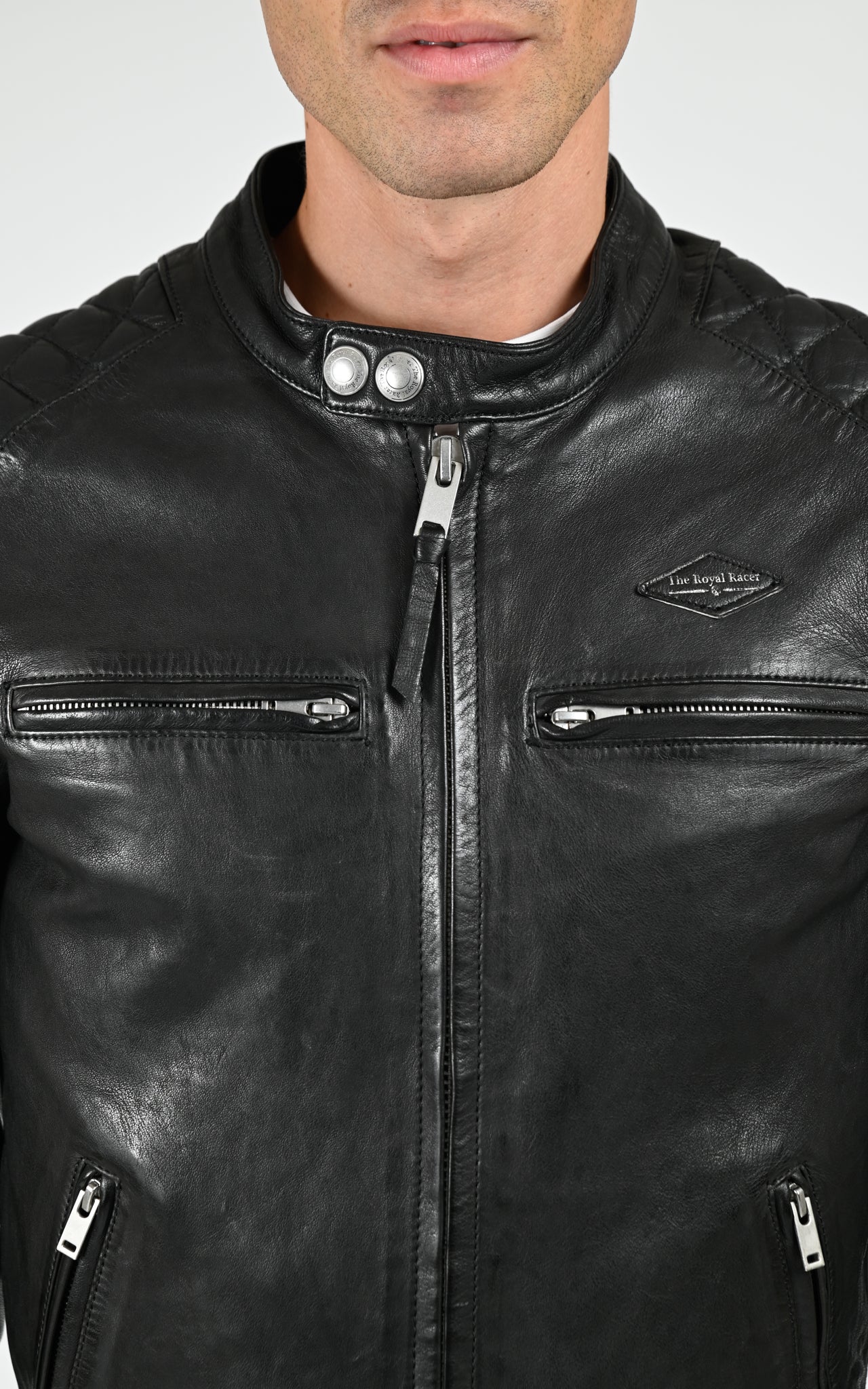 Blouson cuir agneau Cruise noir