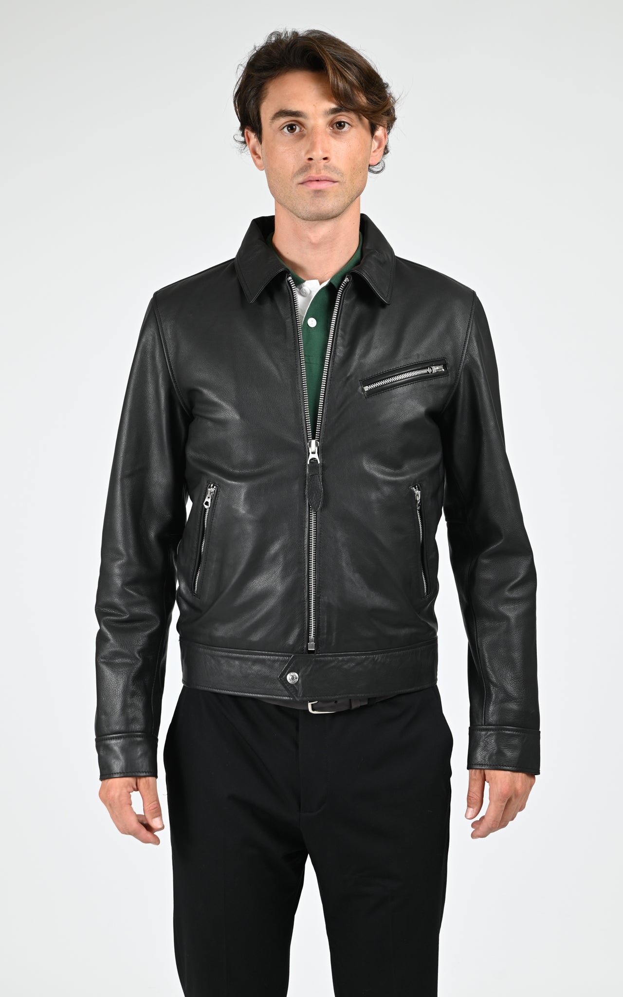 Blouson cuir LCMONTANA noir