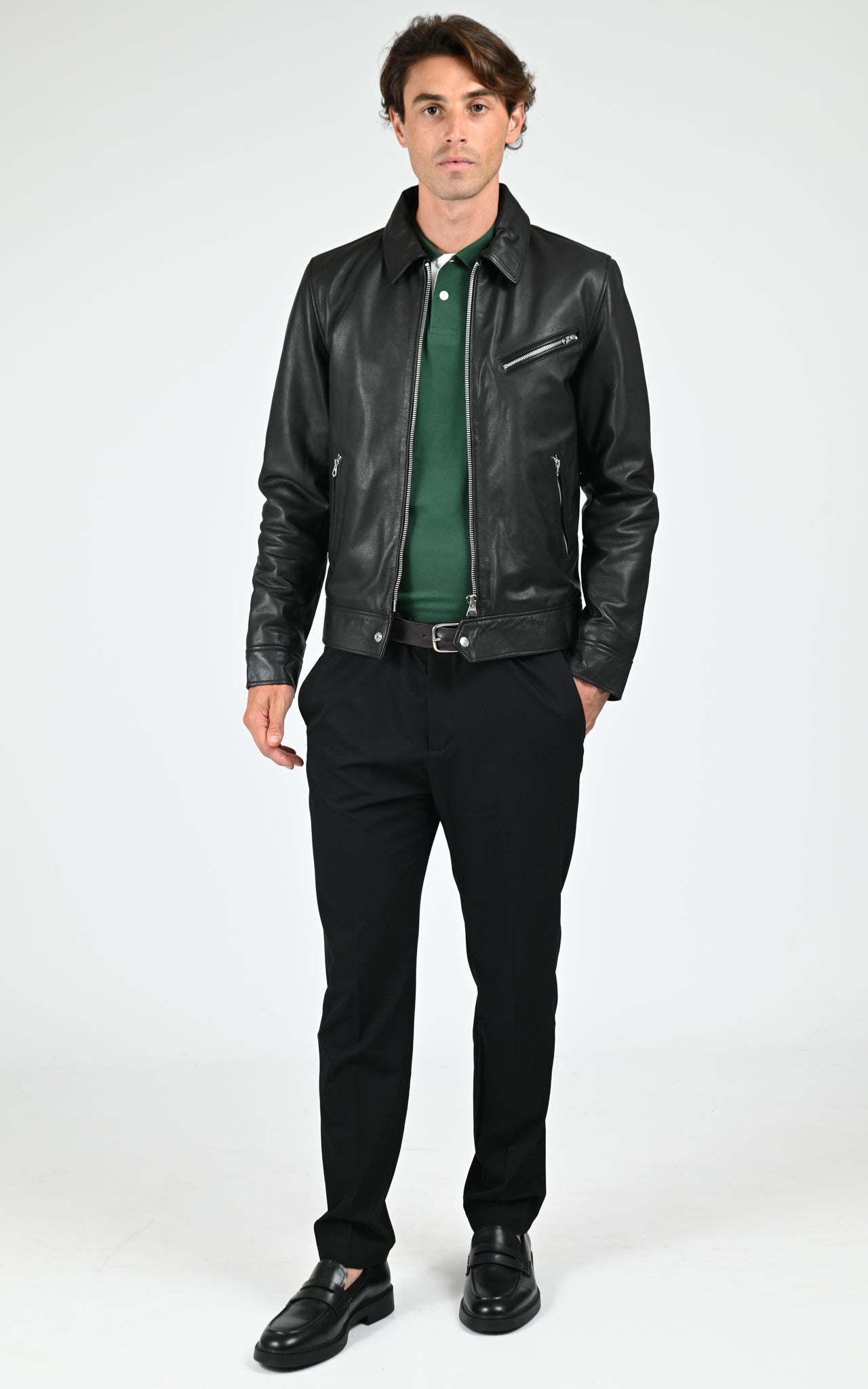 Blouson cuir LCMONTANA noir
