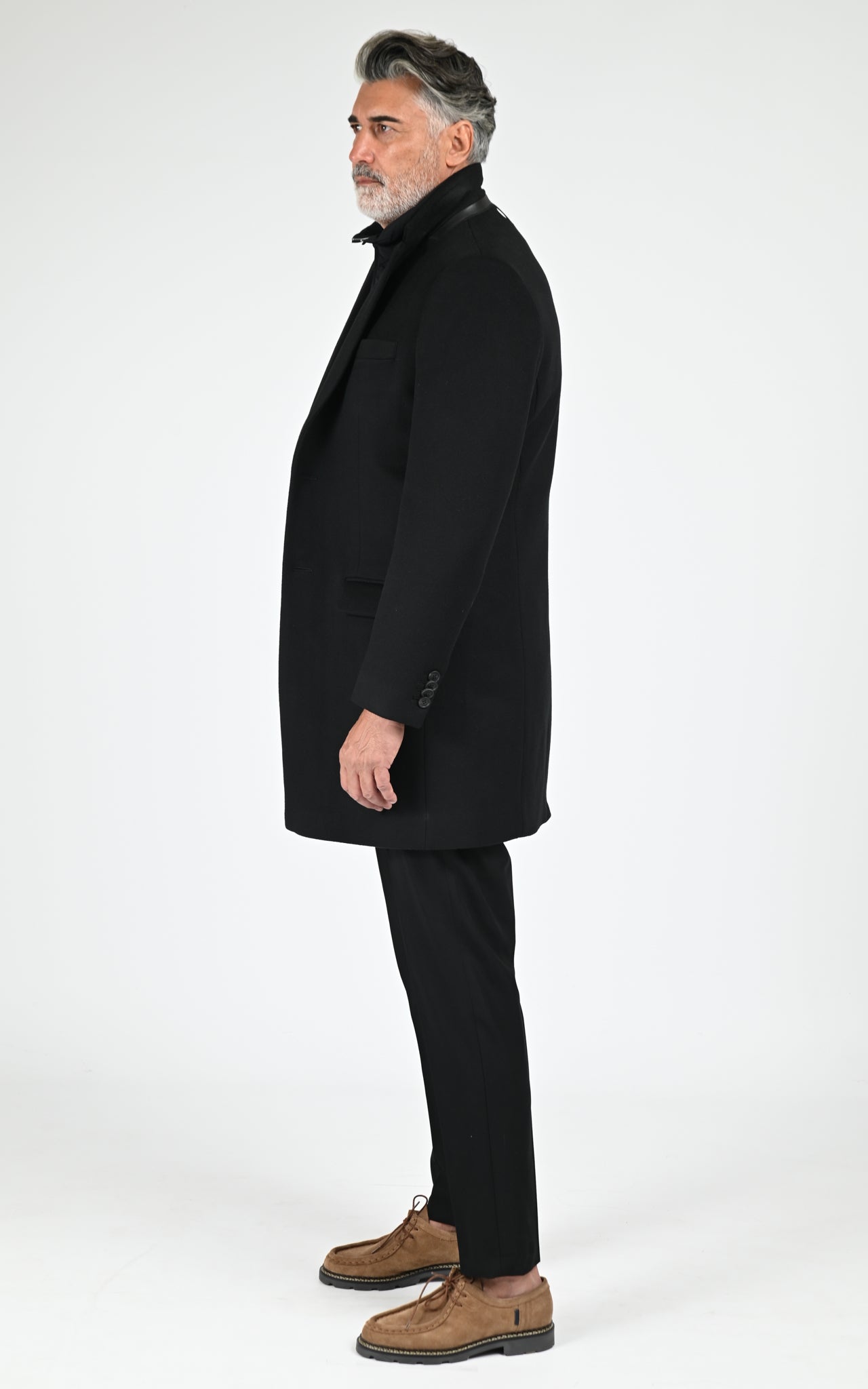 Manteau pardessus laine SKAI-SLB noir